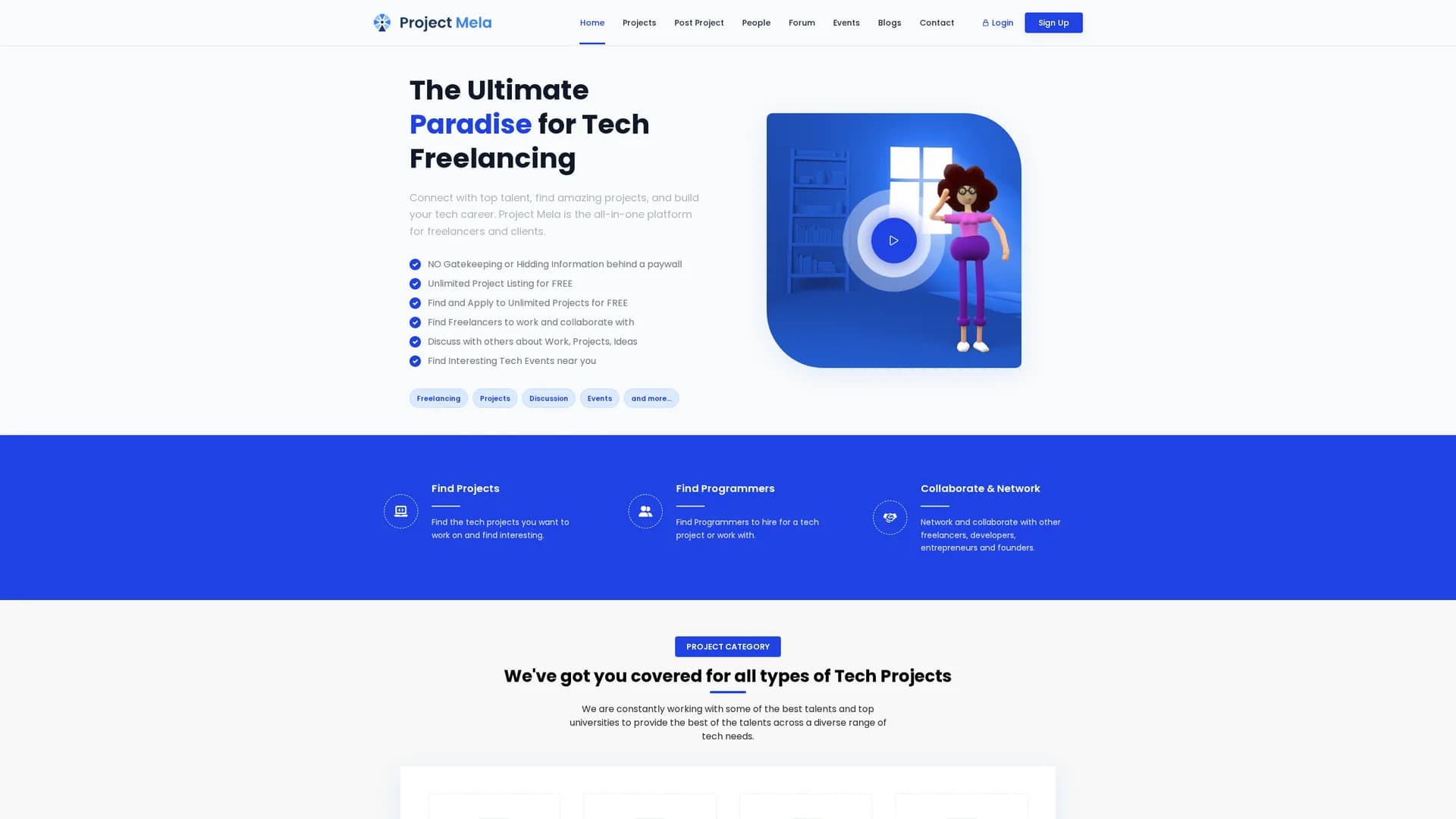 project-mela homepage