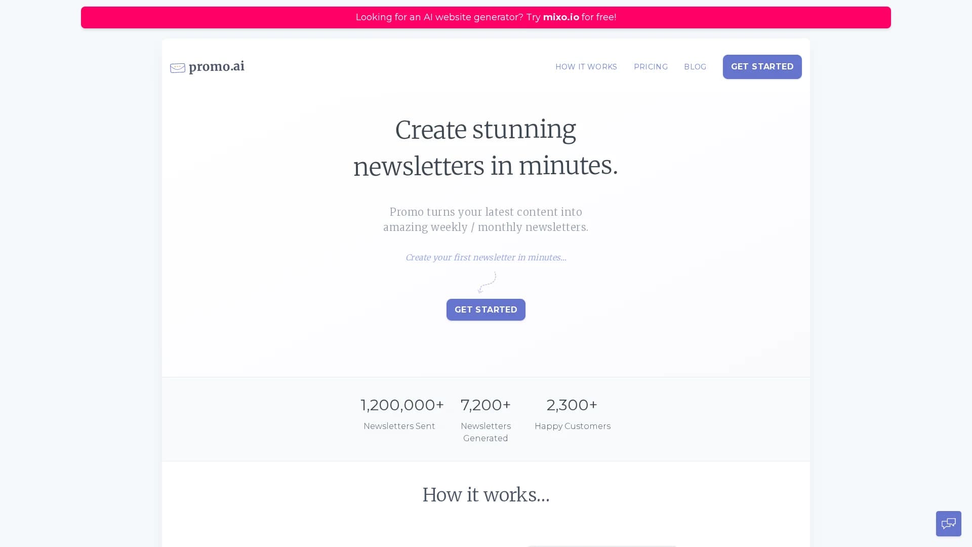 promo-ai homepage