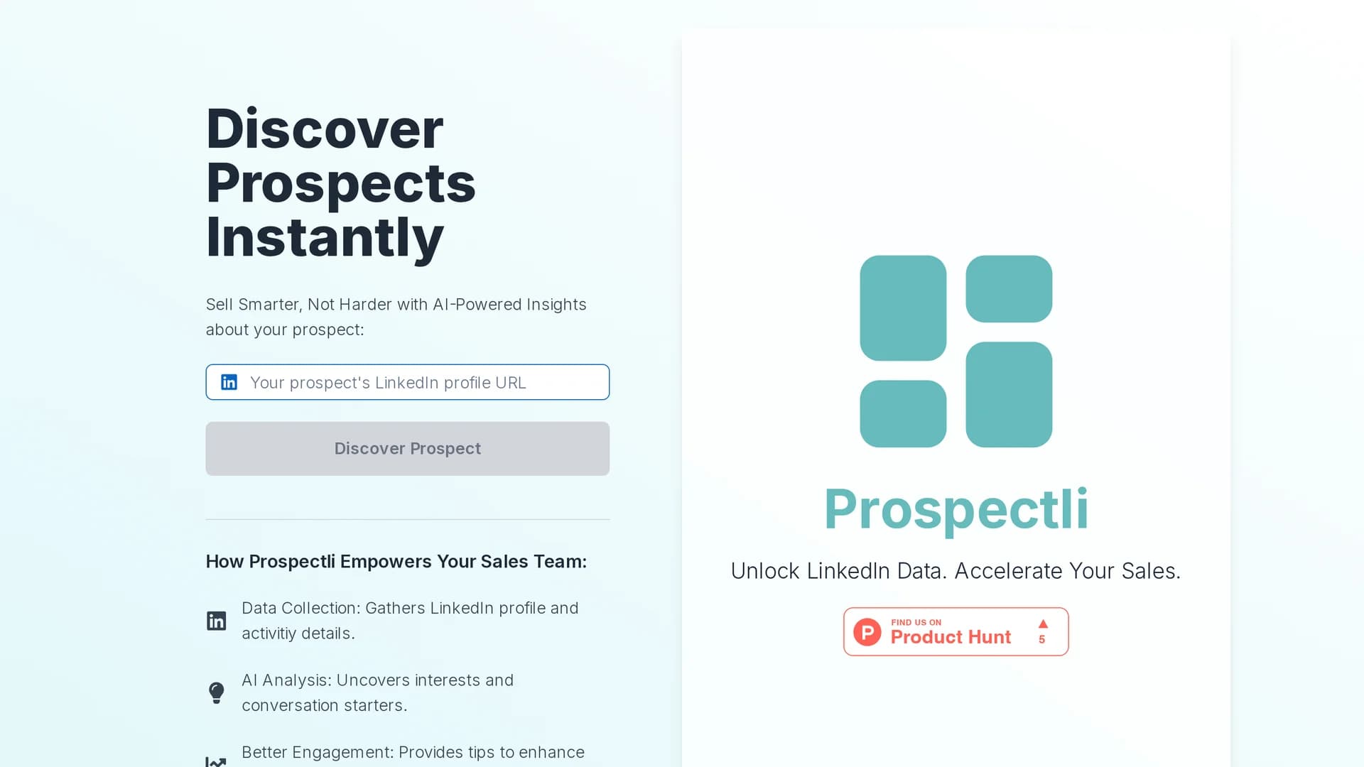 prospectli homepage