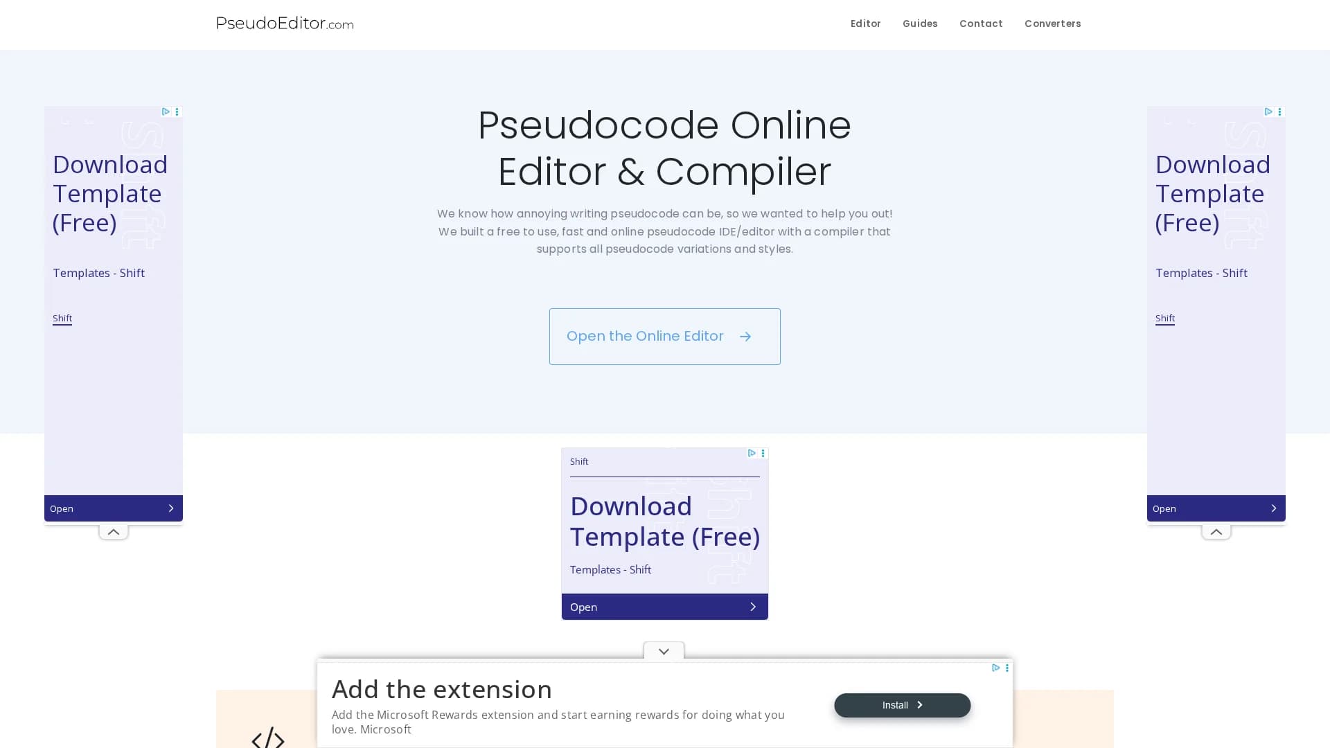 pseudoeditor homepage