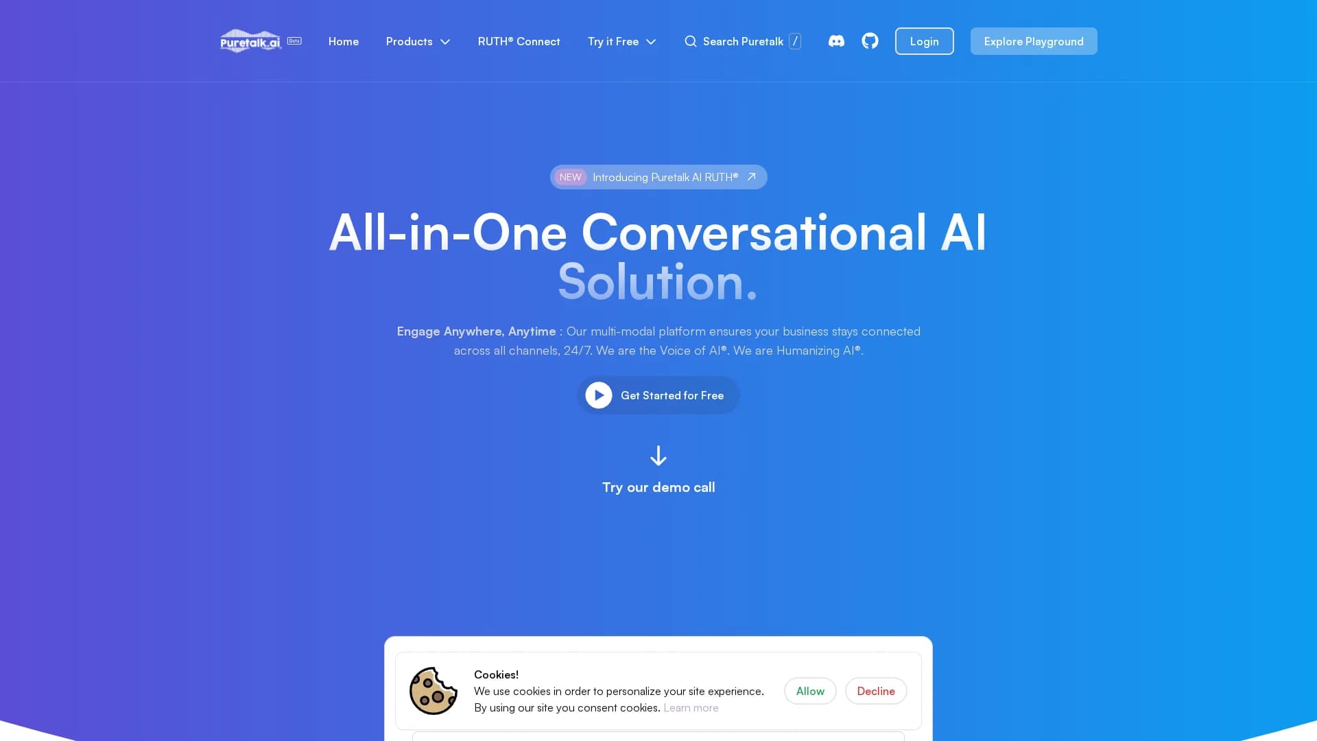 puretalk-ai homepage