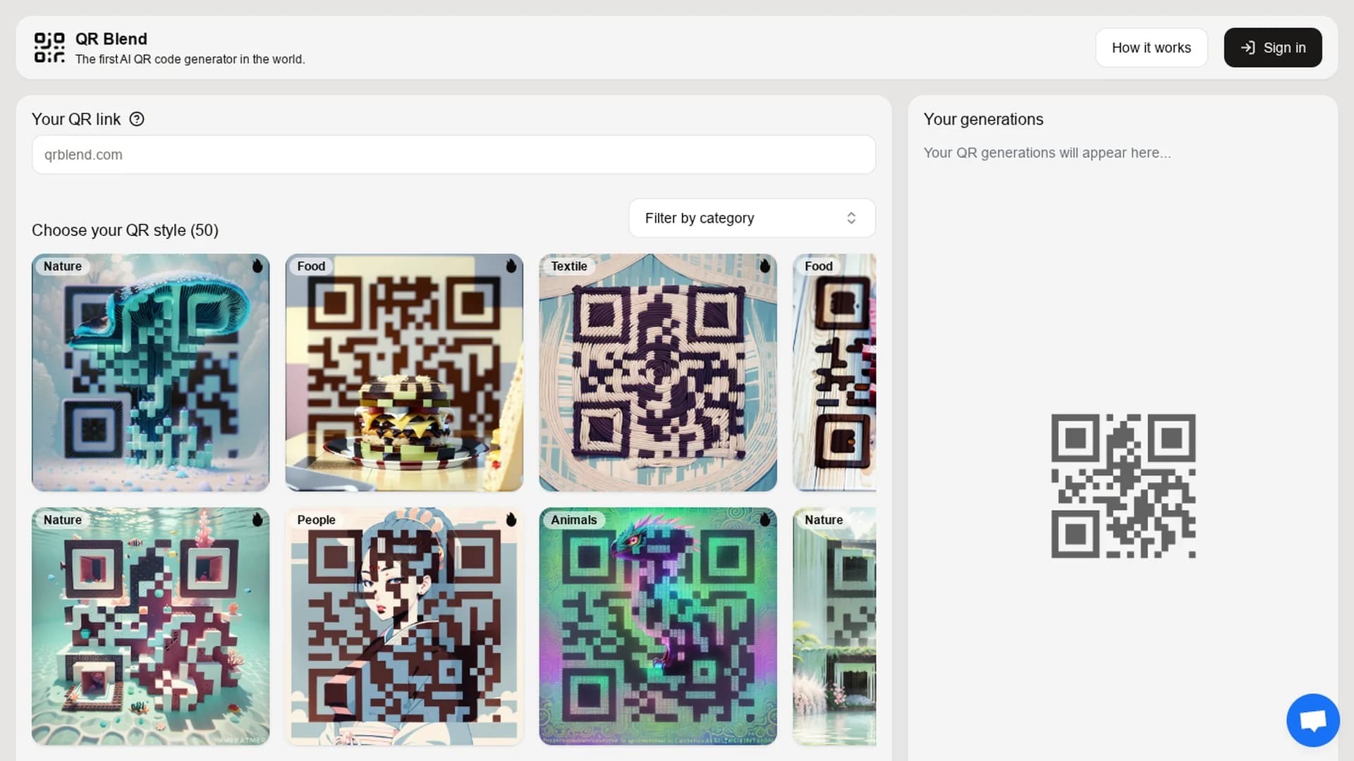 qr-blend homepage