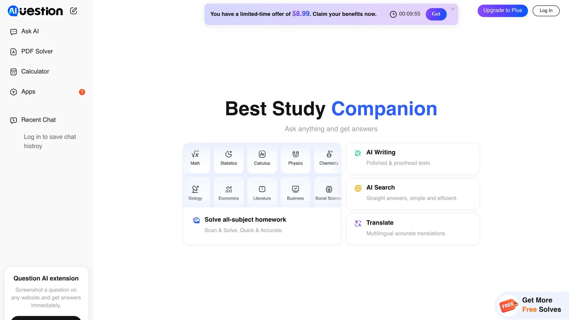 question-ai-com homepage