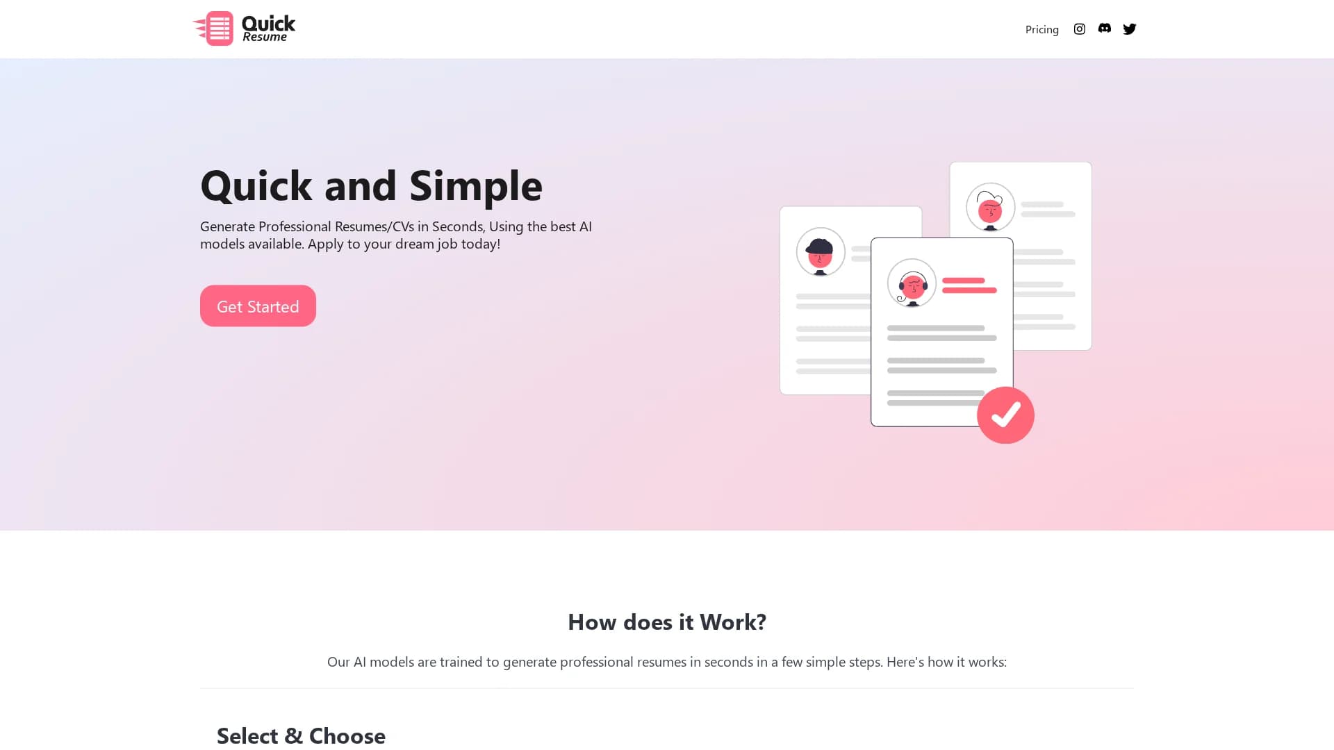 quick-resume homepage