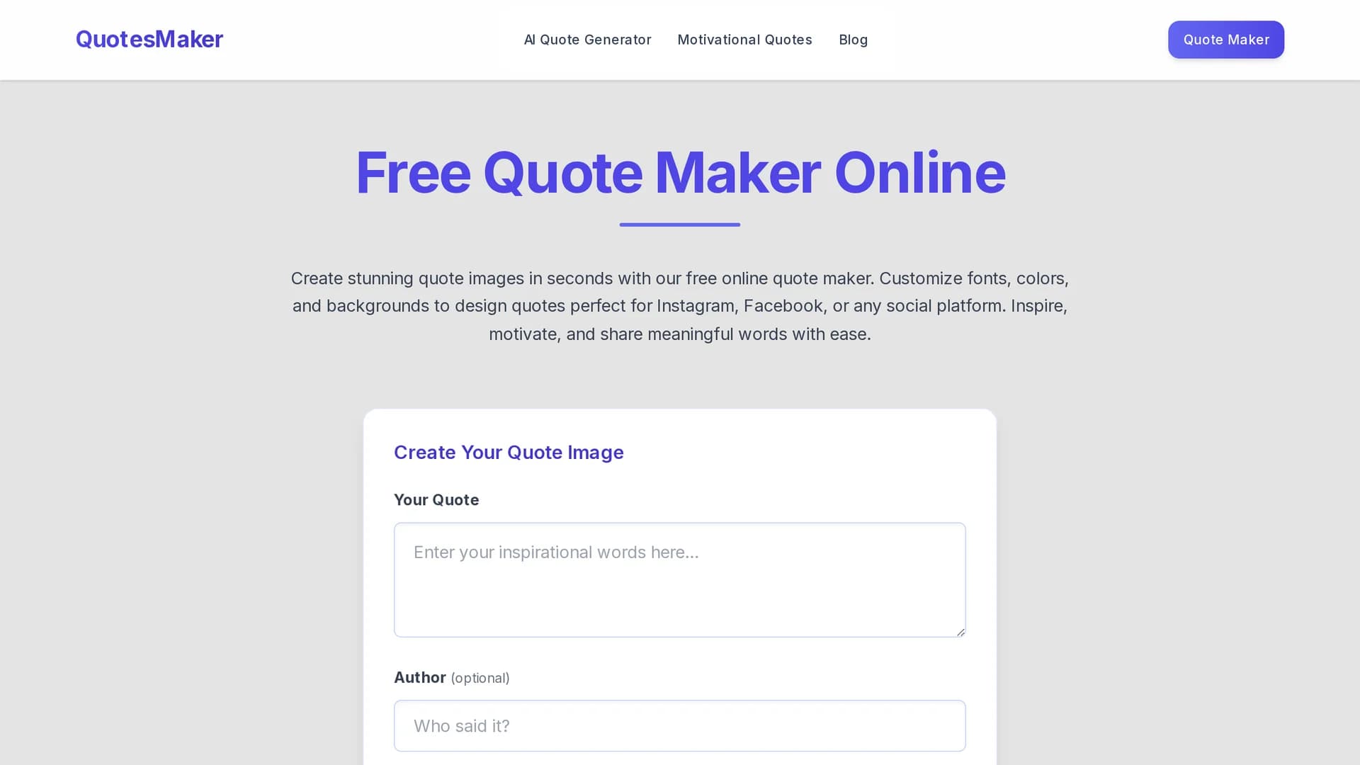 quotesmaker homepage