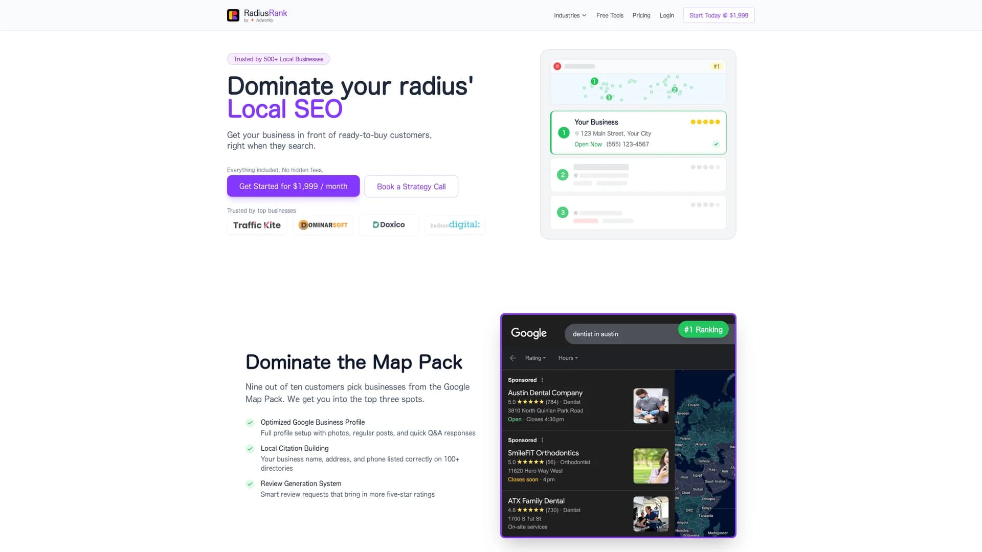radiusrank homepage