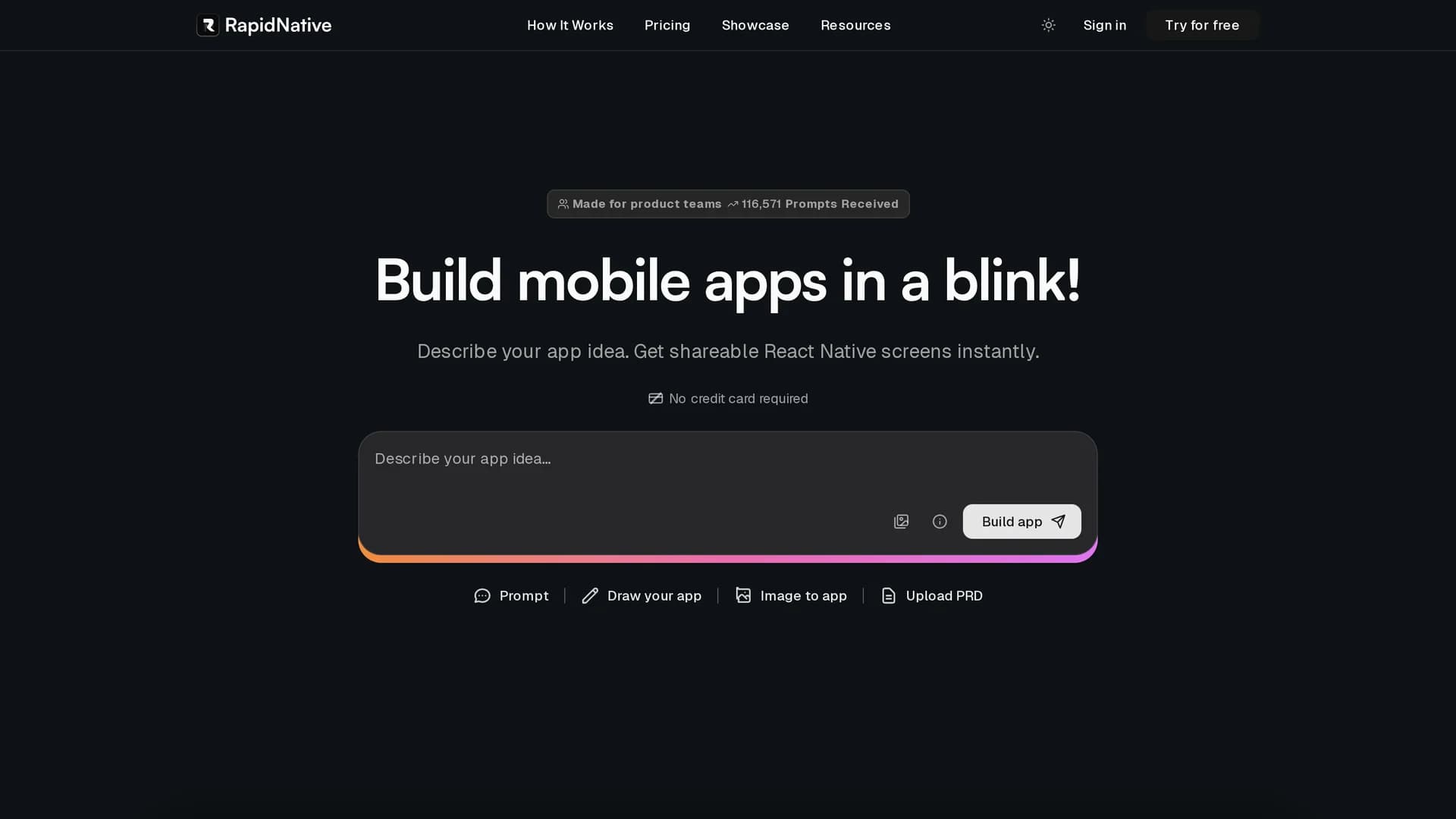 rapidnative homepage