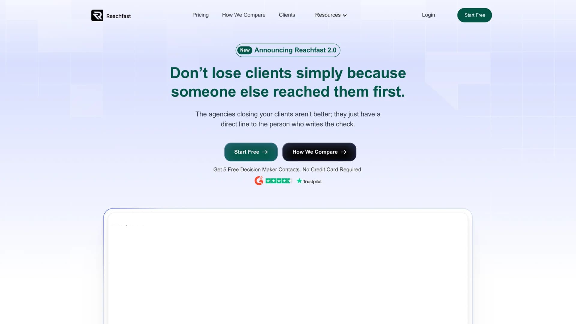 reachfast-ai homepage