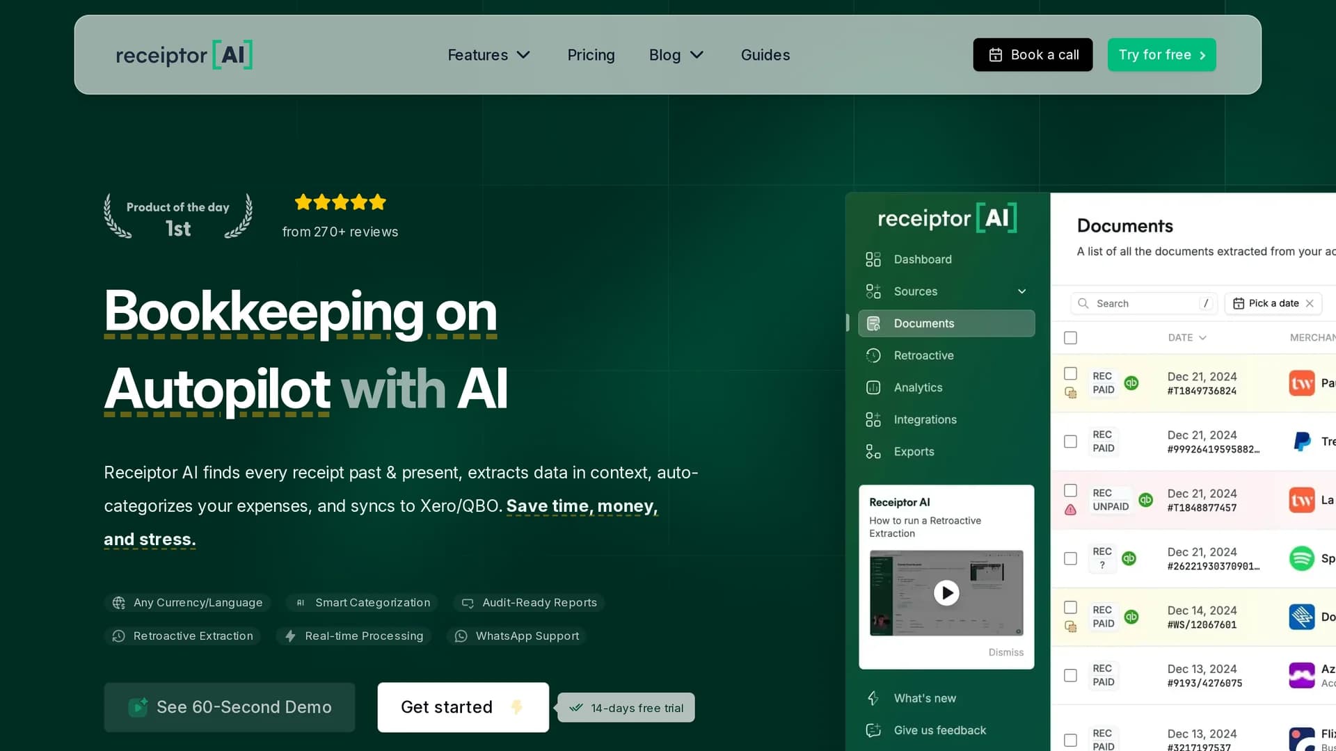 receiptor-ai homepage