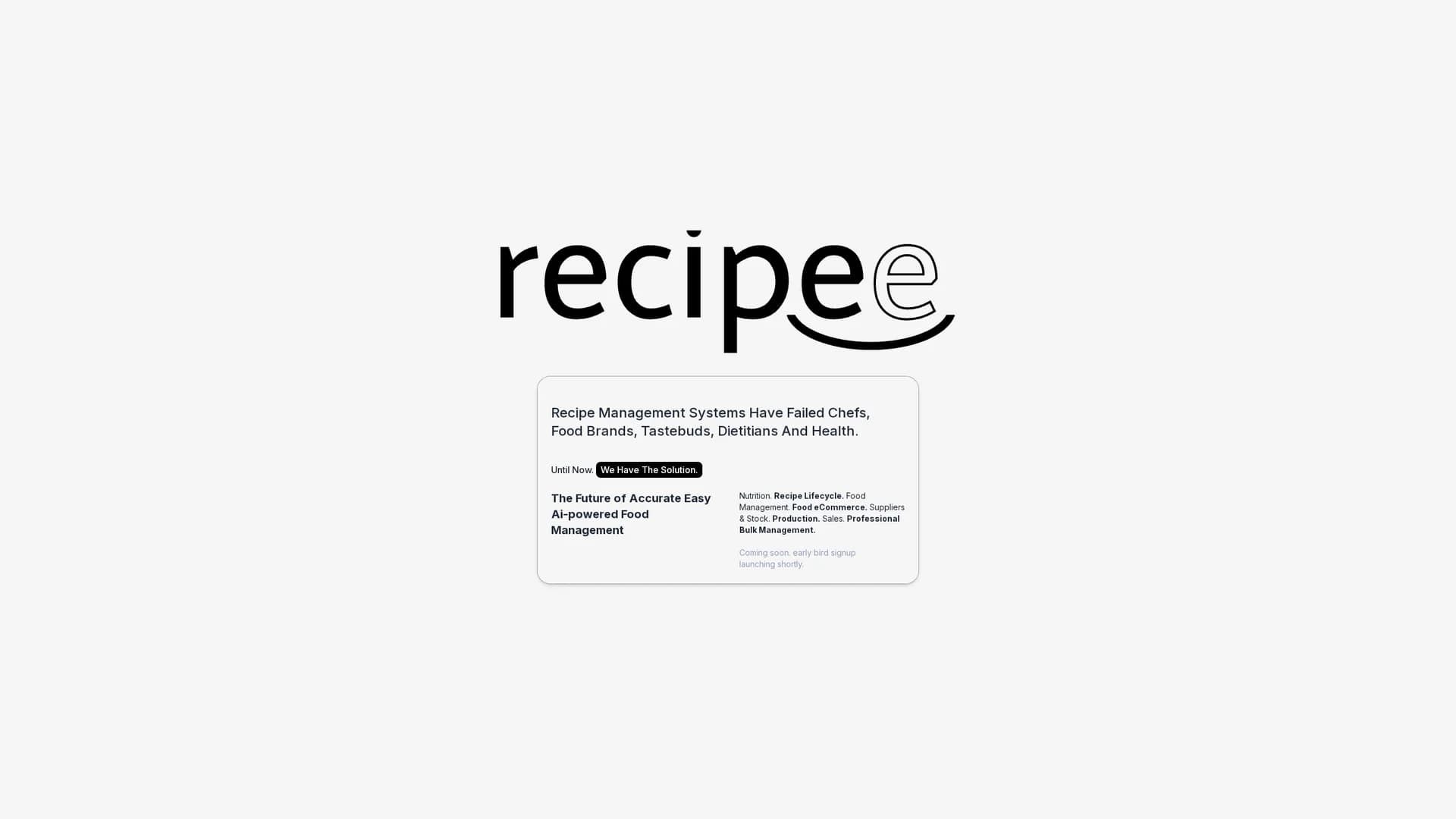 recipee homepage
