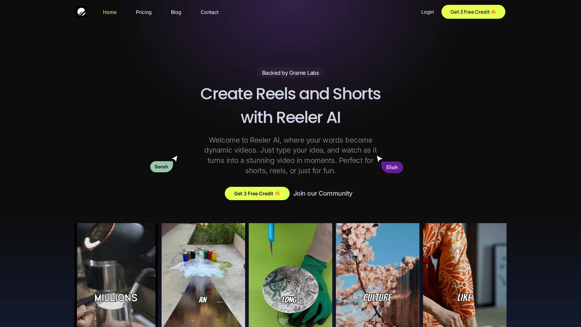 reeler-ai homepage