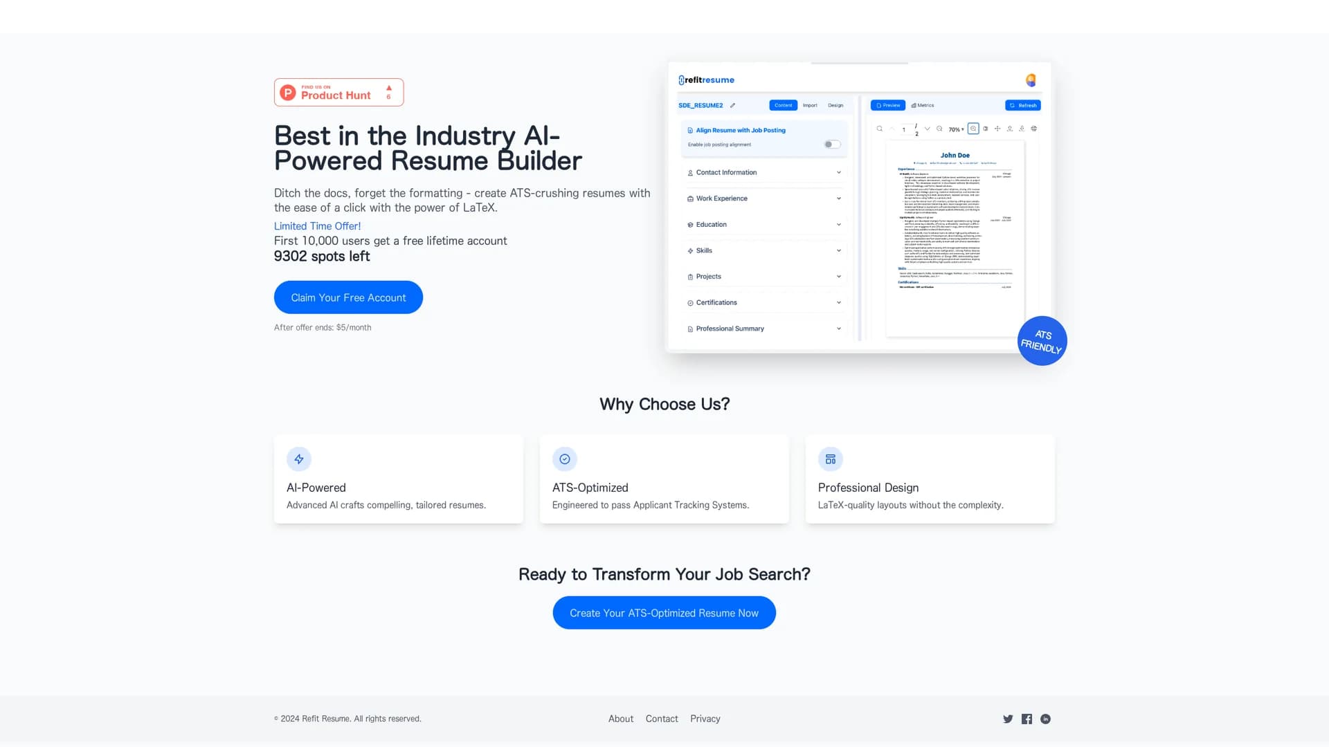 refit-resume homepage