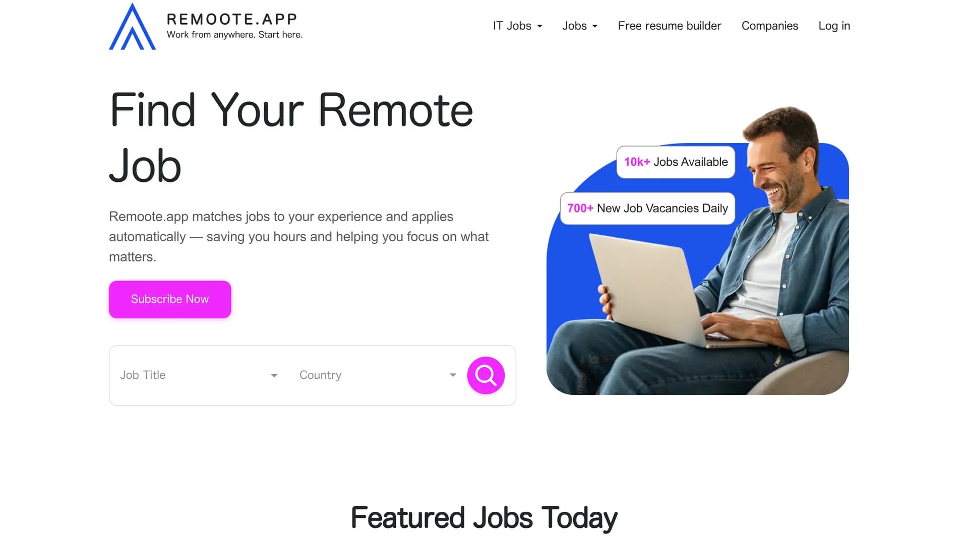 remoote-app homepage