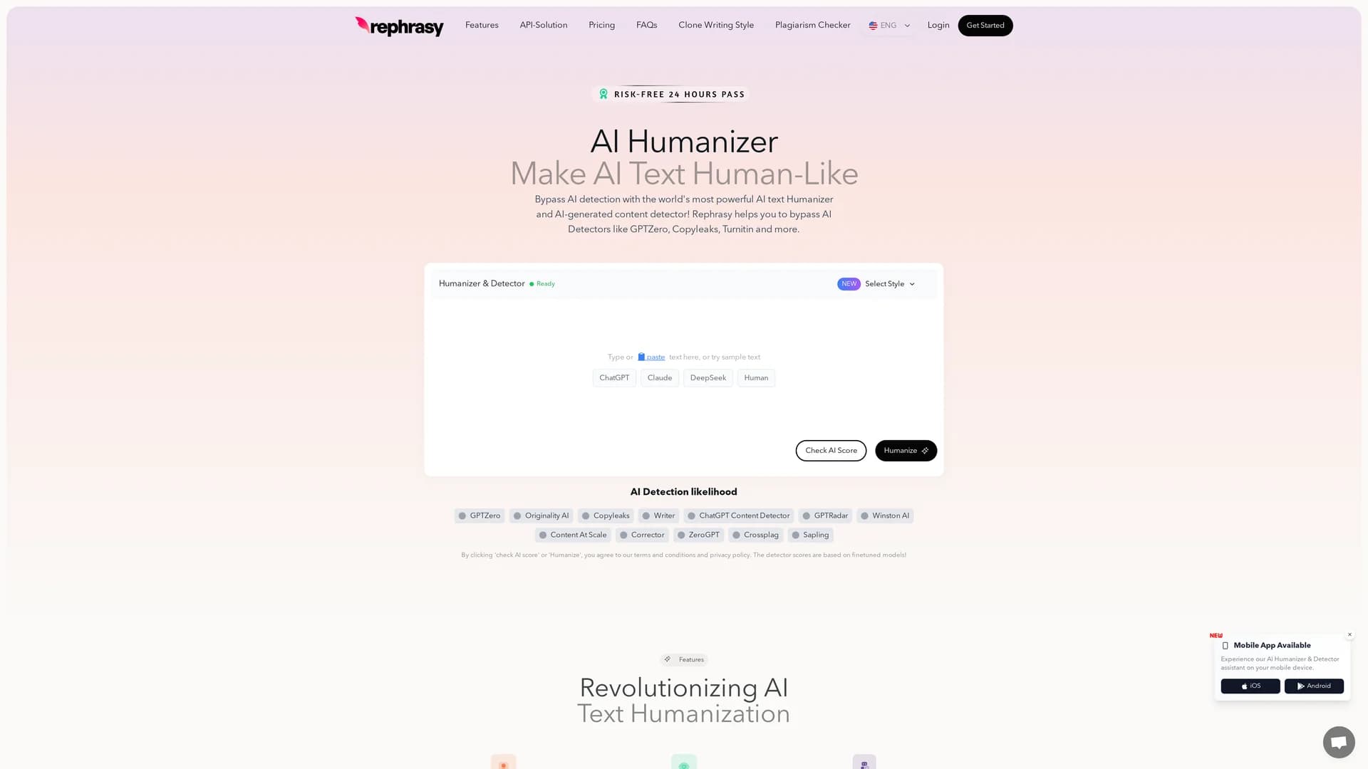 rephrasy homepage