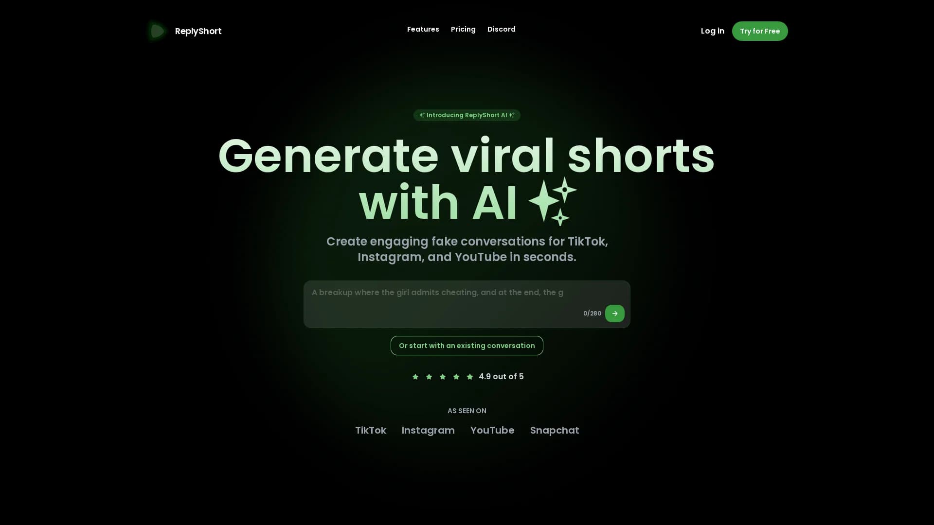 replyshort homepage