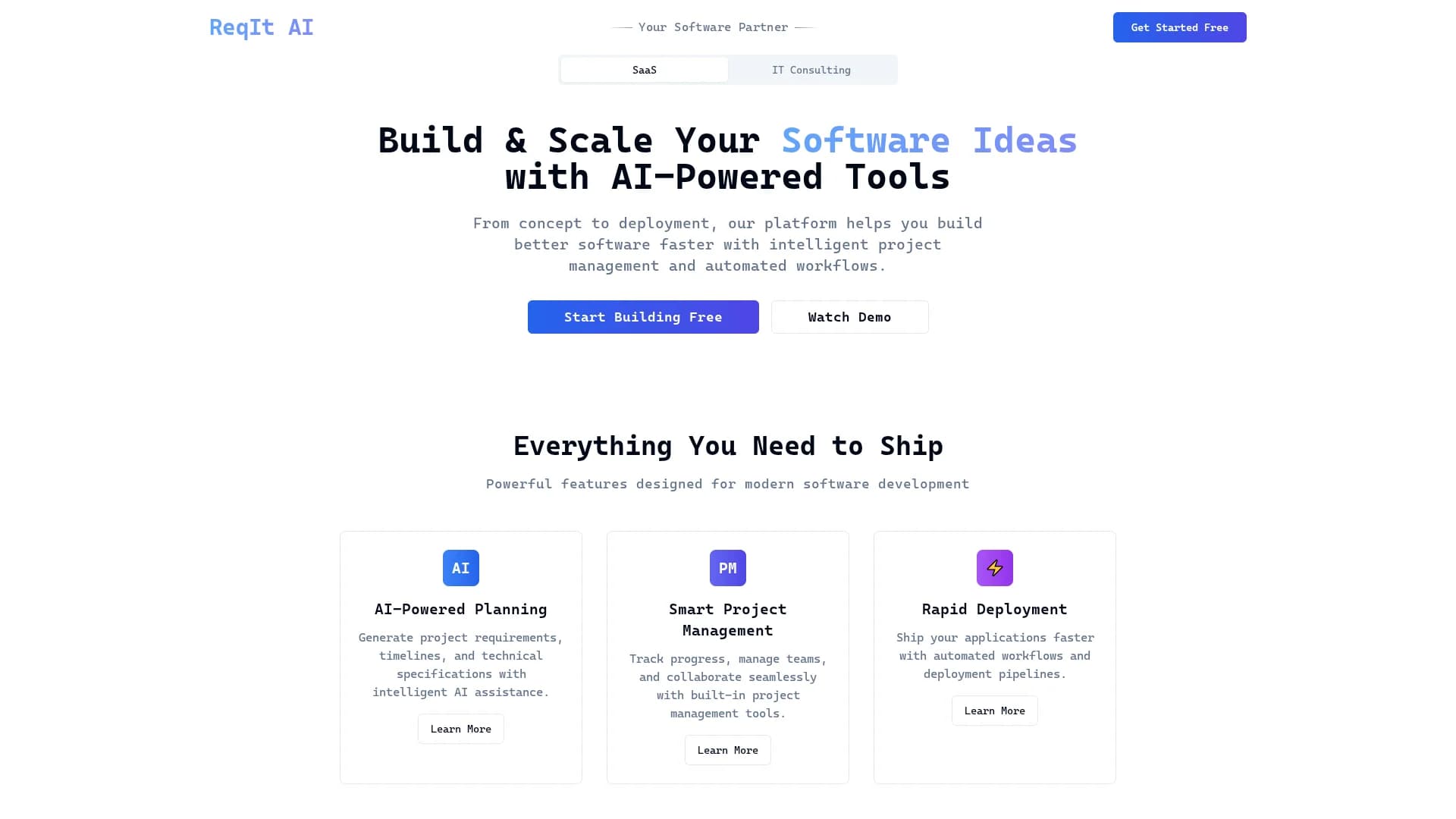 reqit-ai homepage