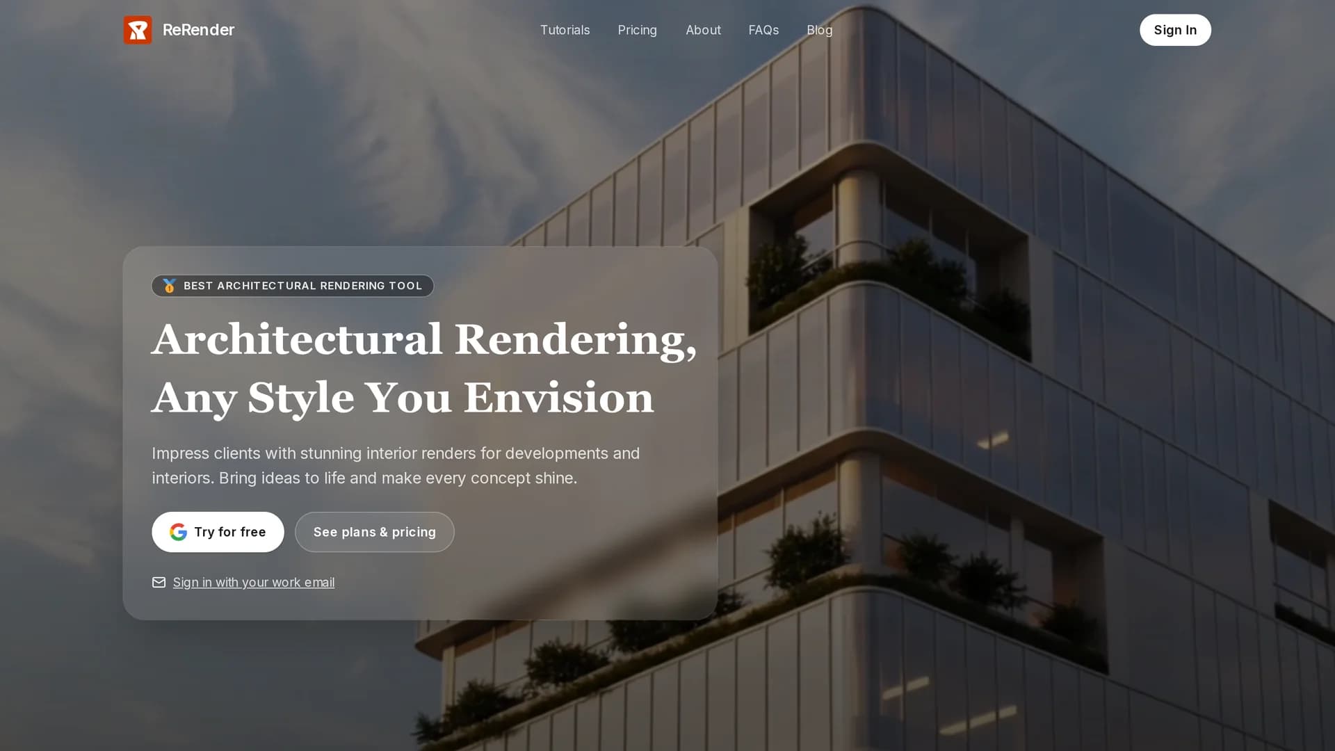 rerender-ai homepage