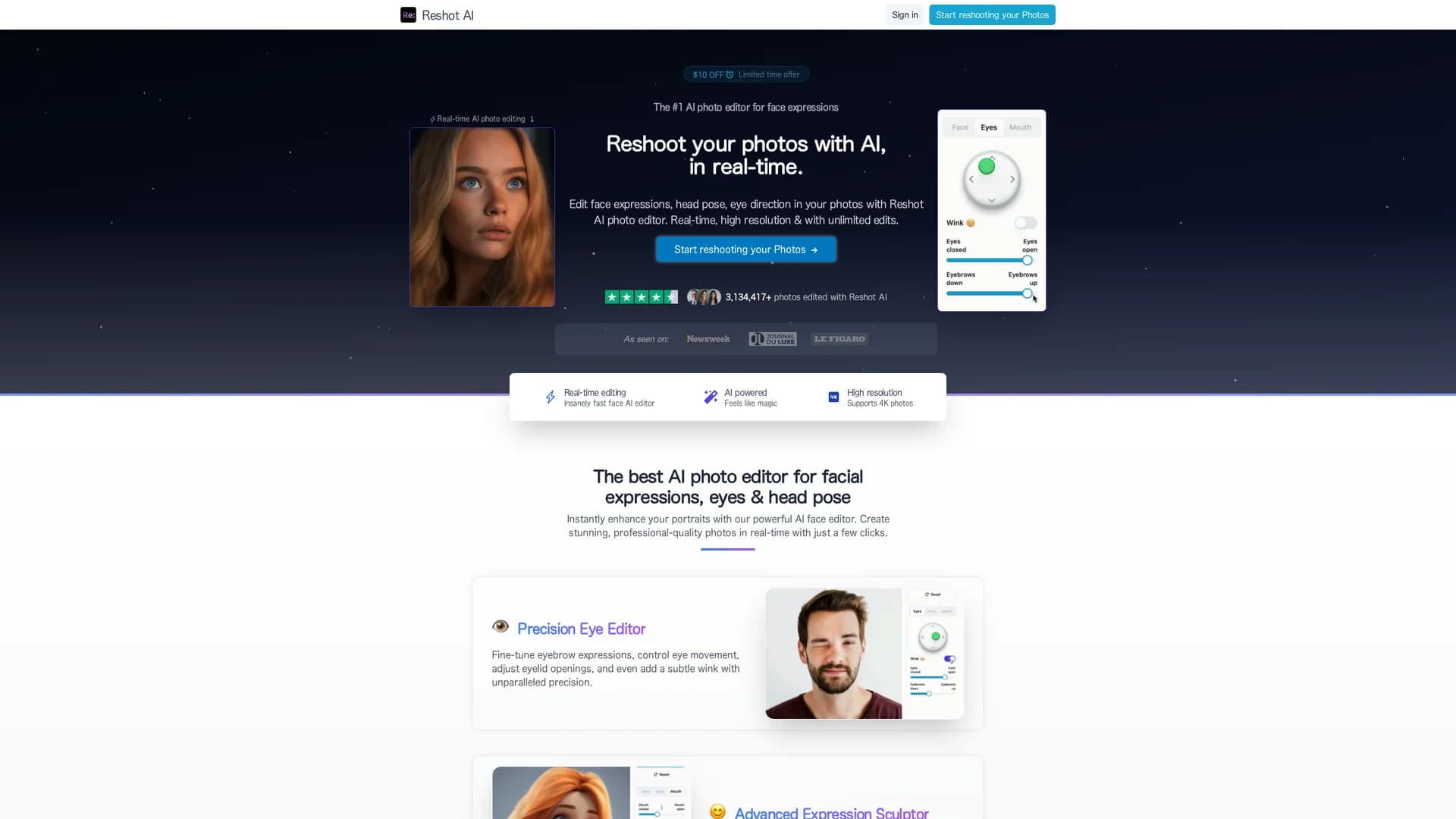 reshot-ai homepage