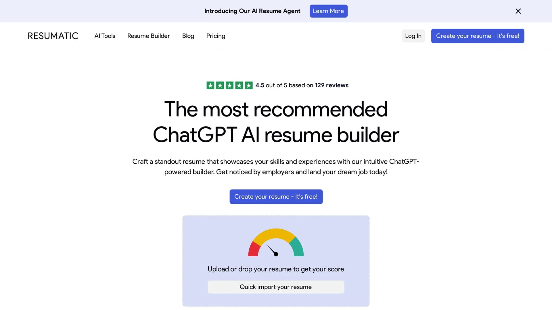 resumatic homepage