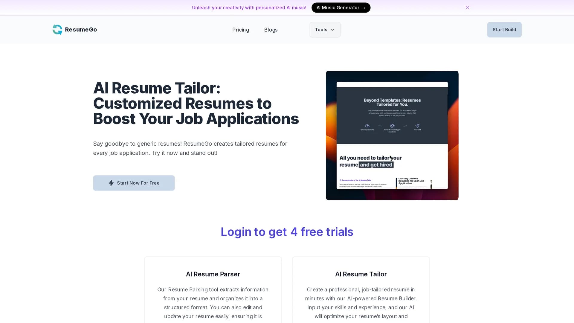 resumego homepage