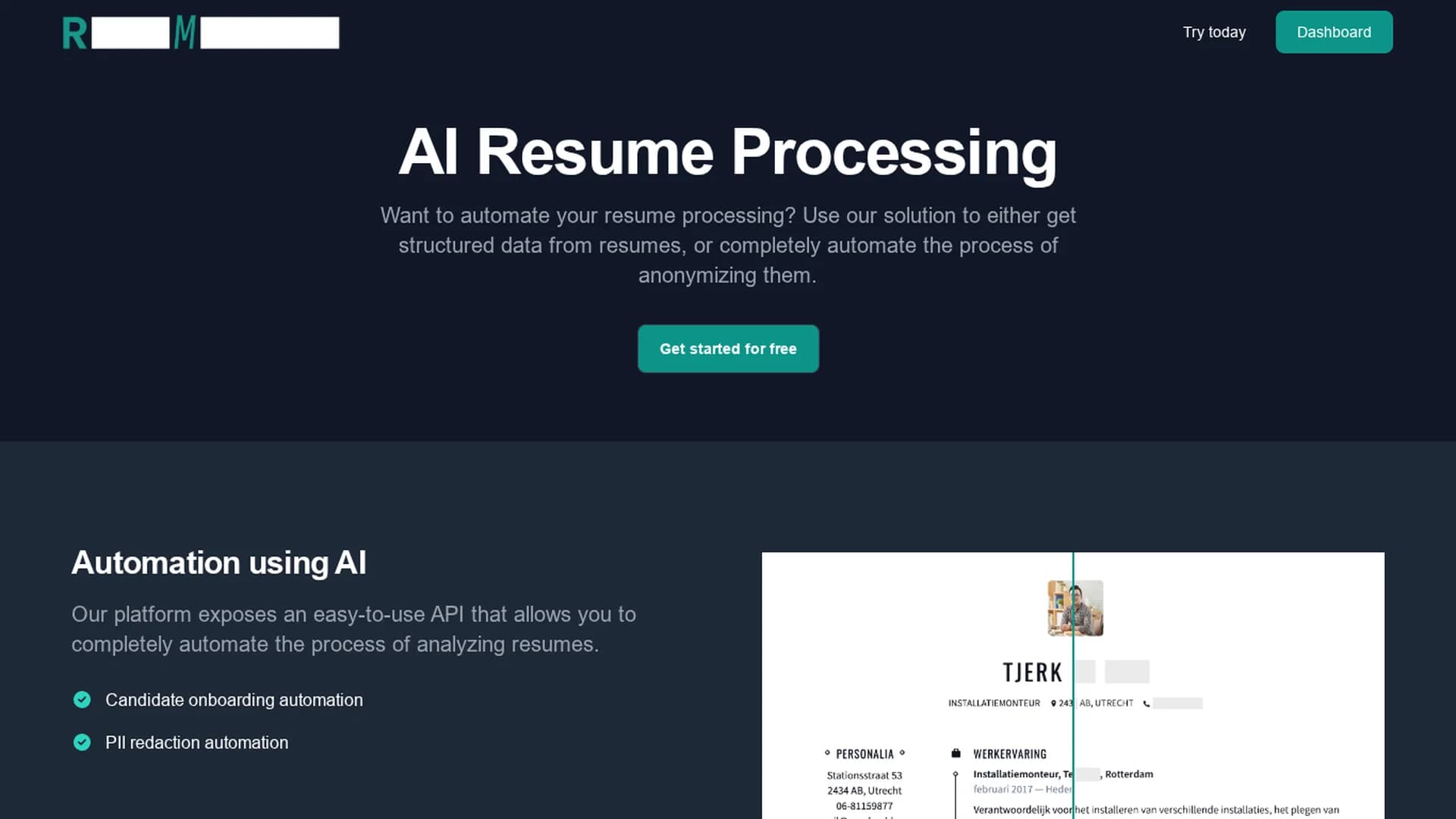 resumetrics homepage