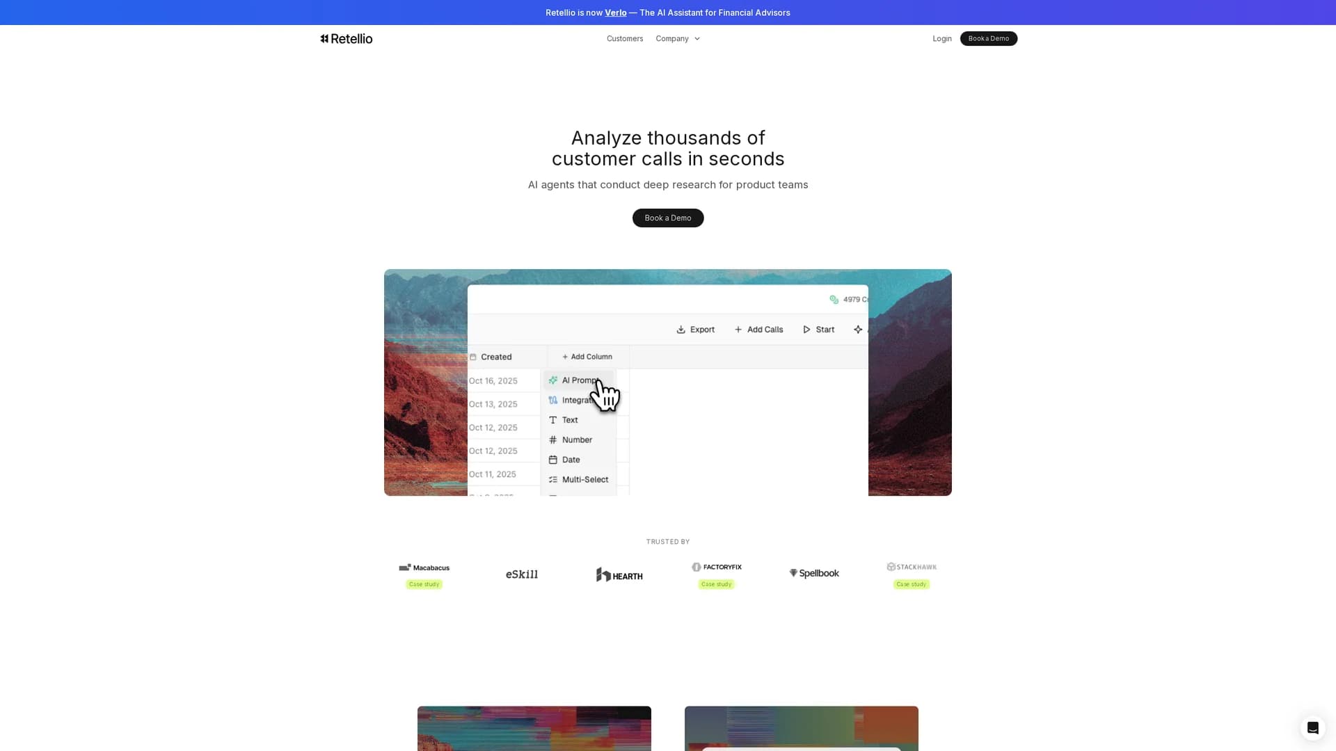 retellio homepage