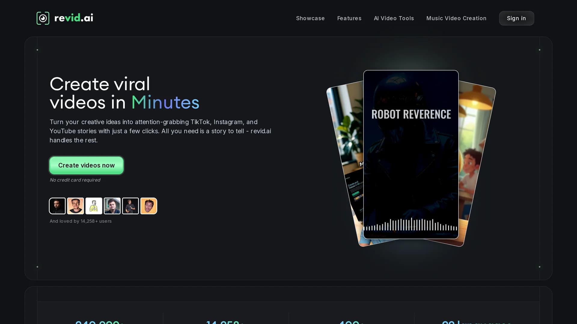 revid-ai homepage