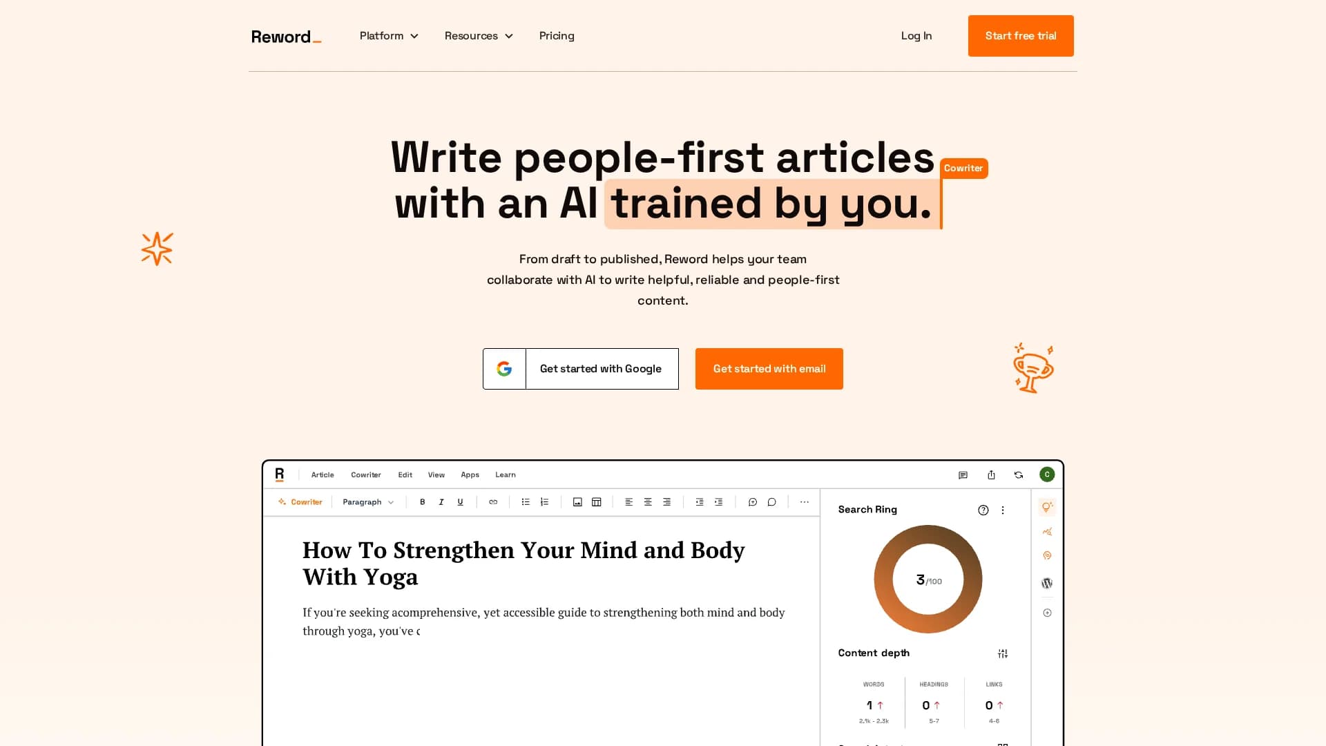 reword homepage