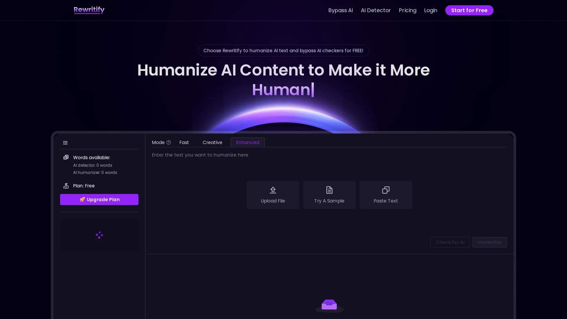 rewritify homepage
