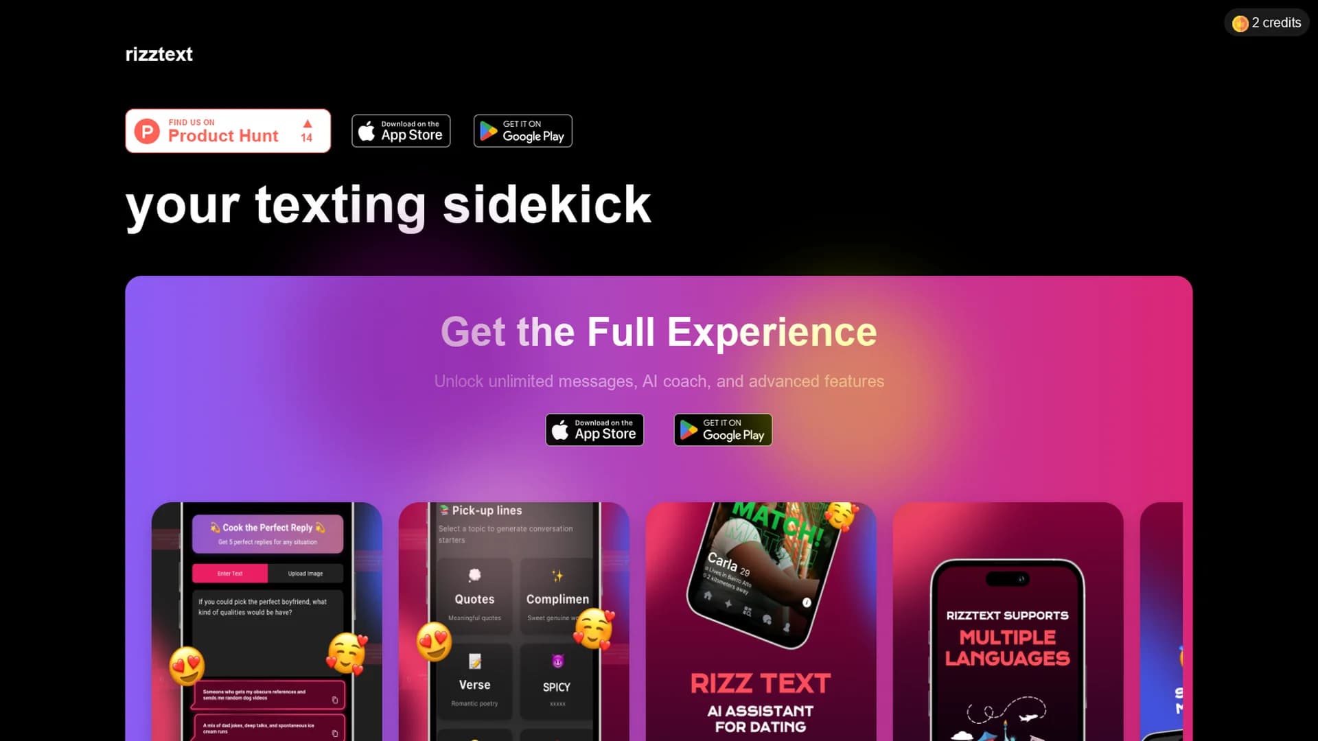 rizztext-com homepage