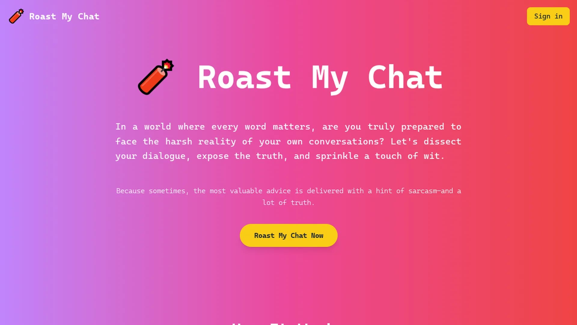 roast-my-chat homepage