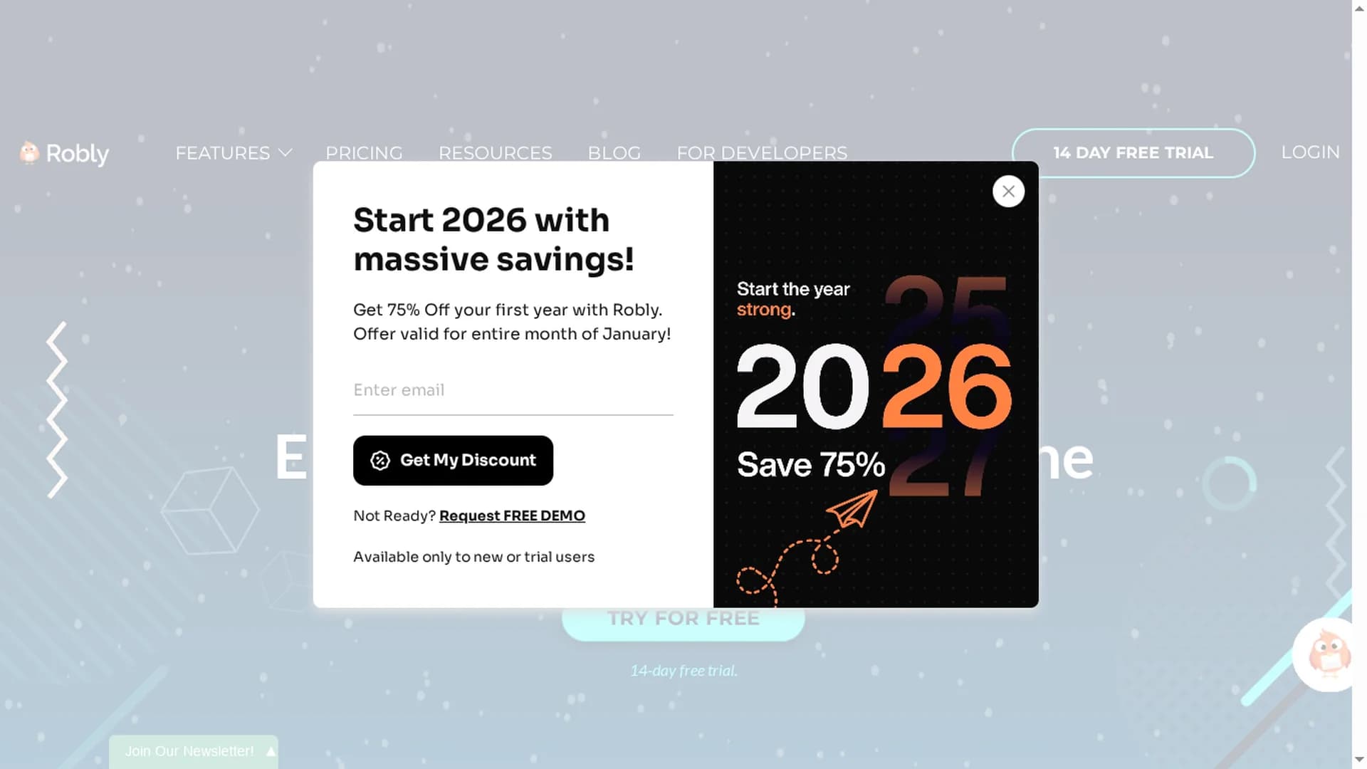 robly-email-marketing homepage