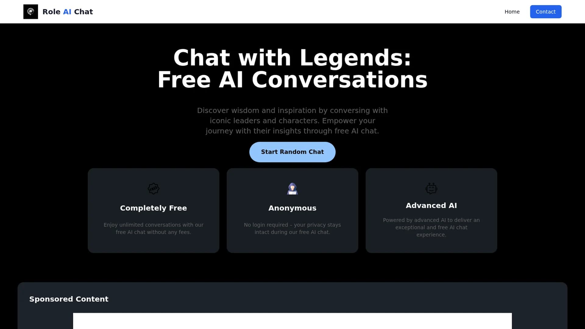 role-ai-chat homepage