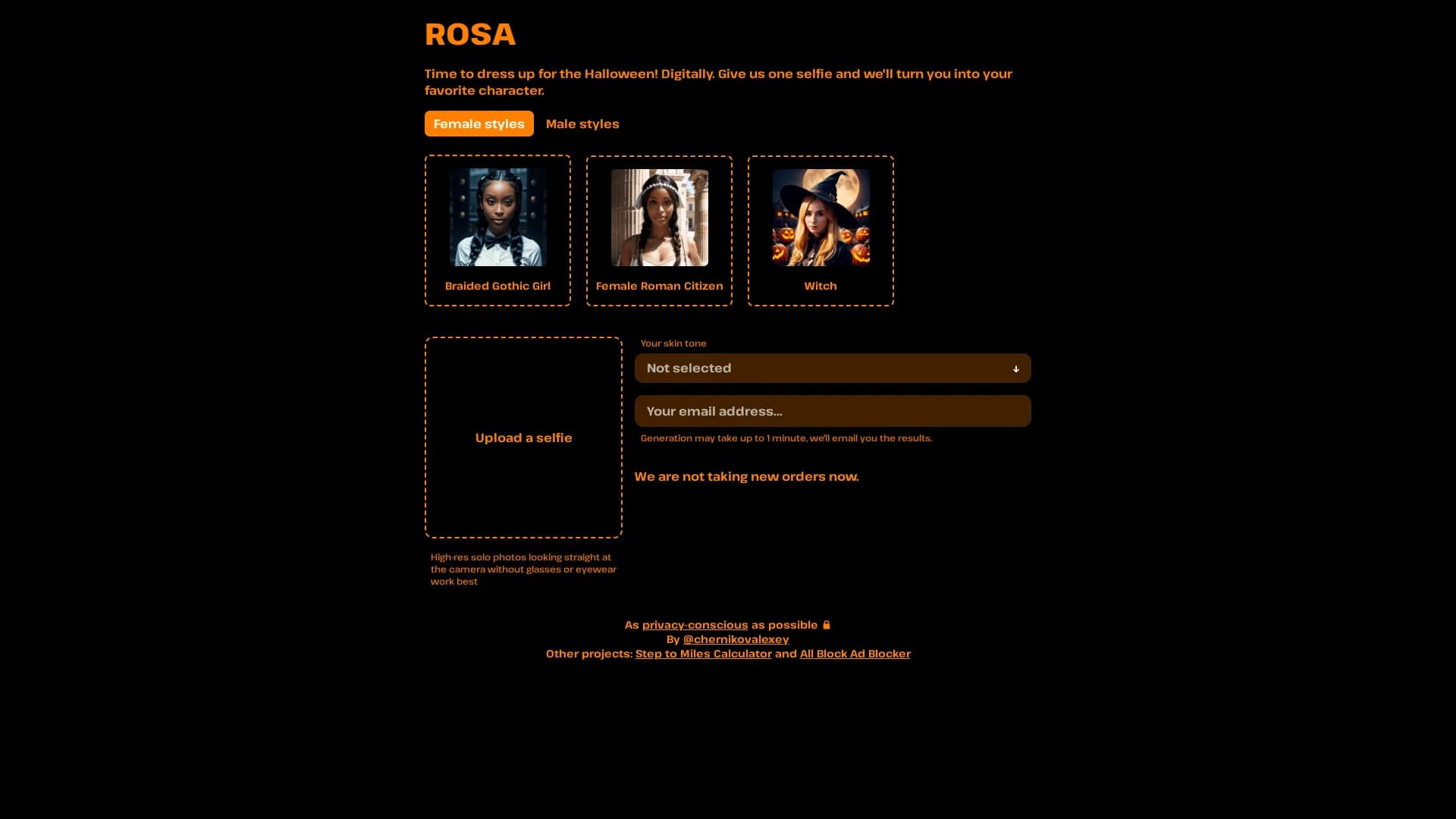 rosa homepage
