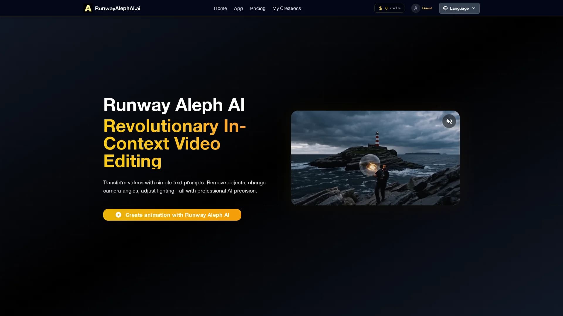 runway-aleph-ai homepage