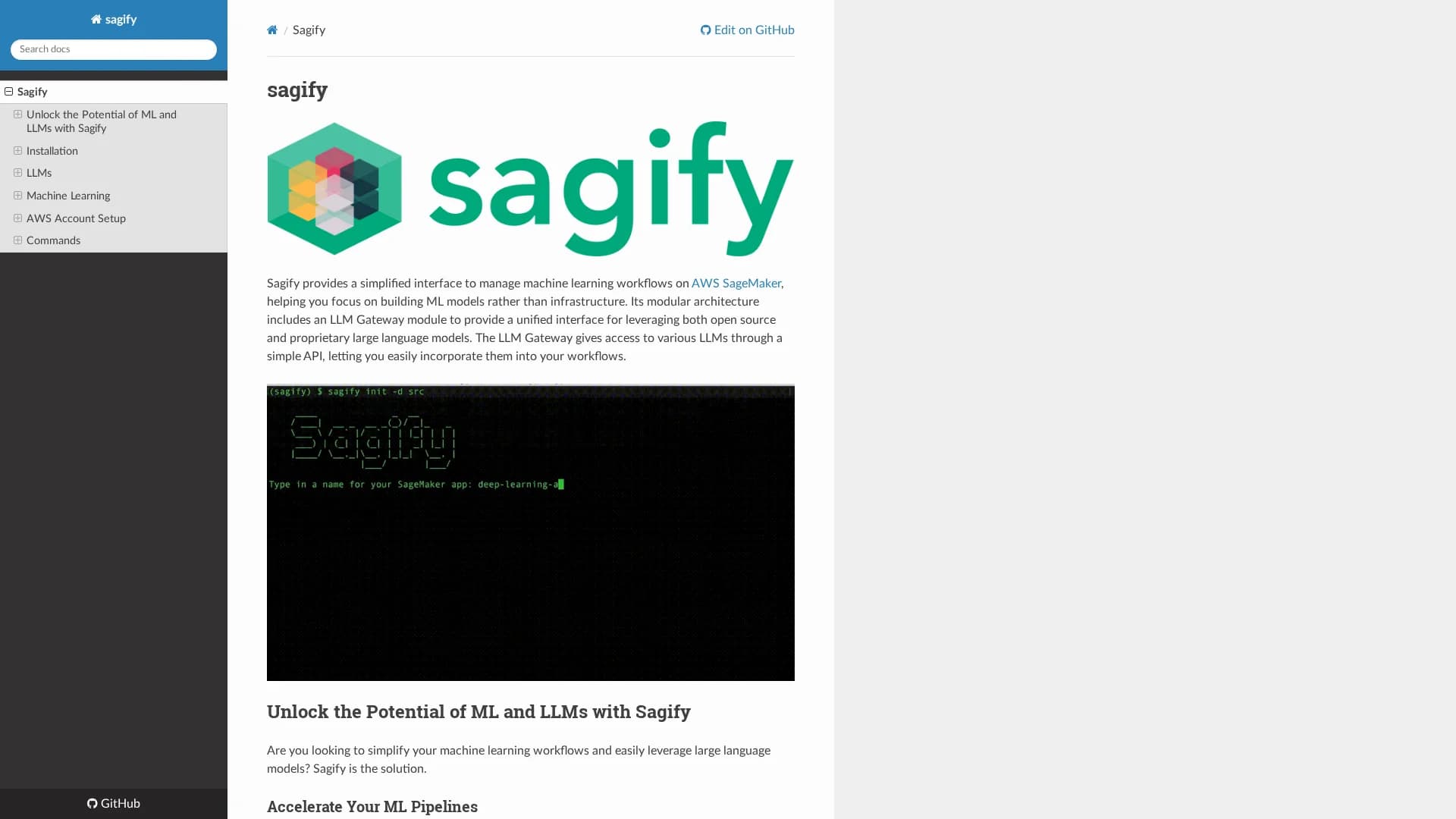 sagify homepage