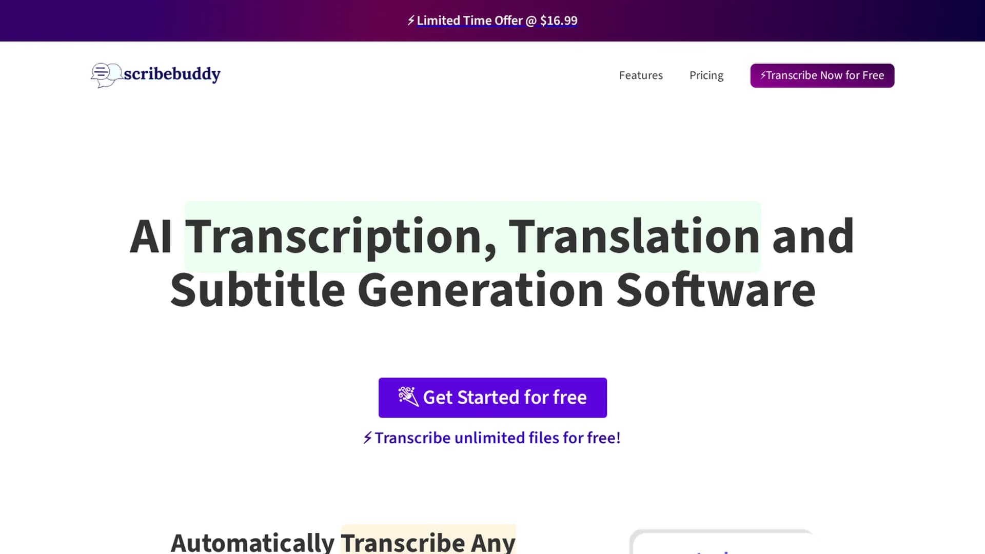 scribebuddy homepage