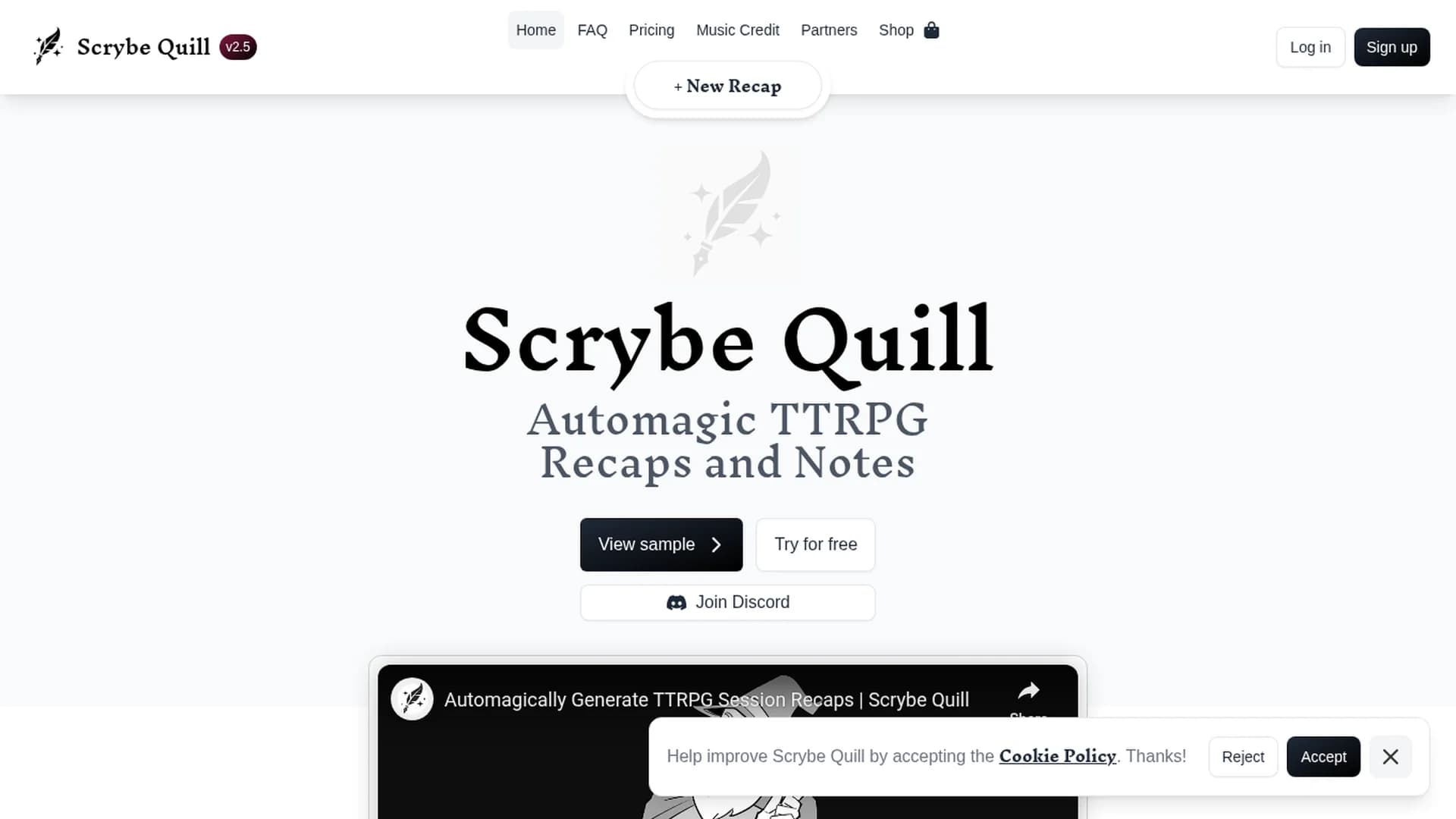 scrybe-quill homepage