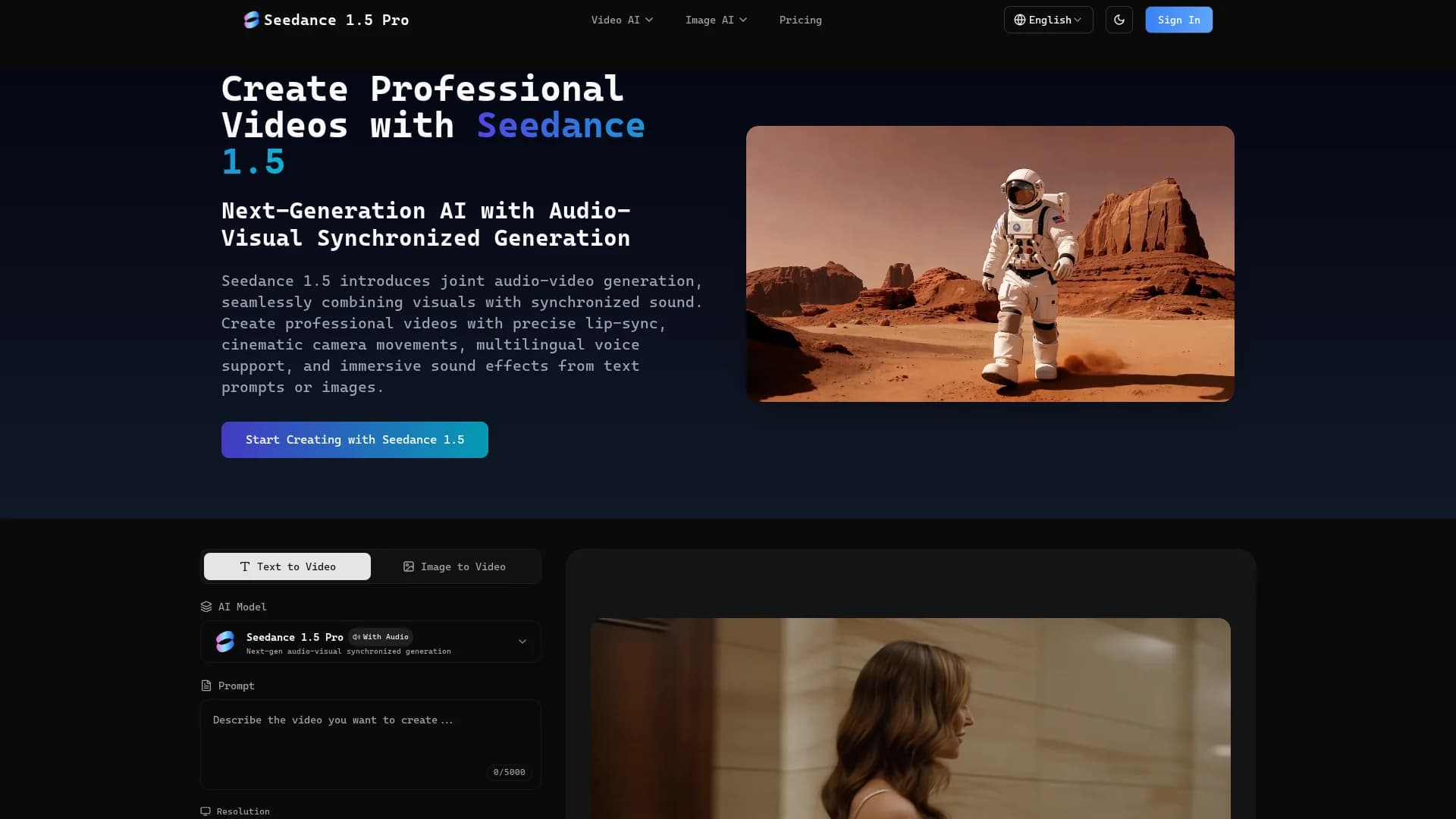 seedance-1-5-ai homepage