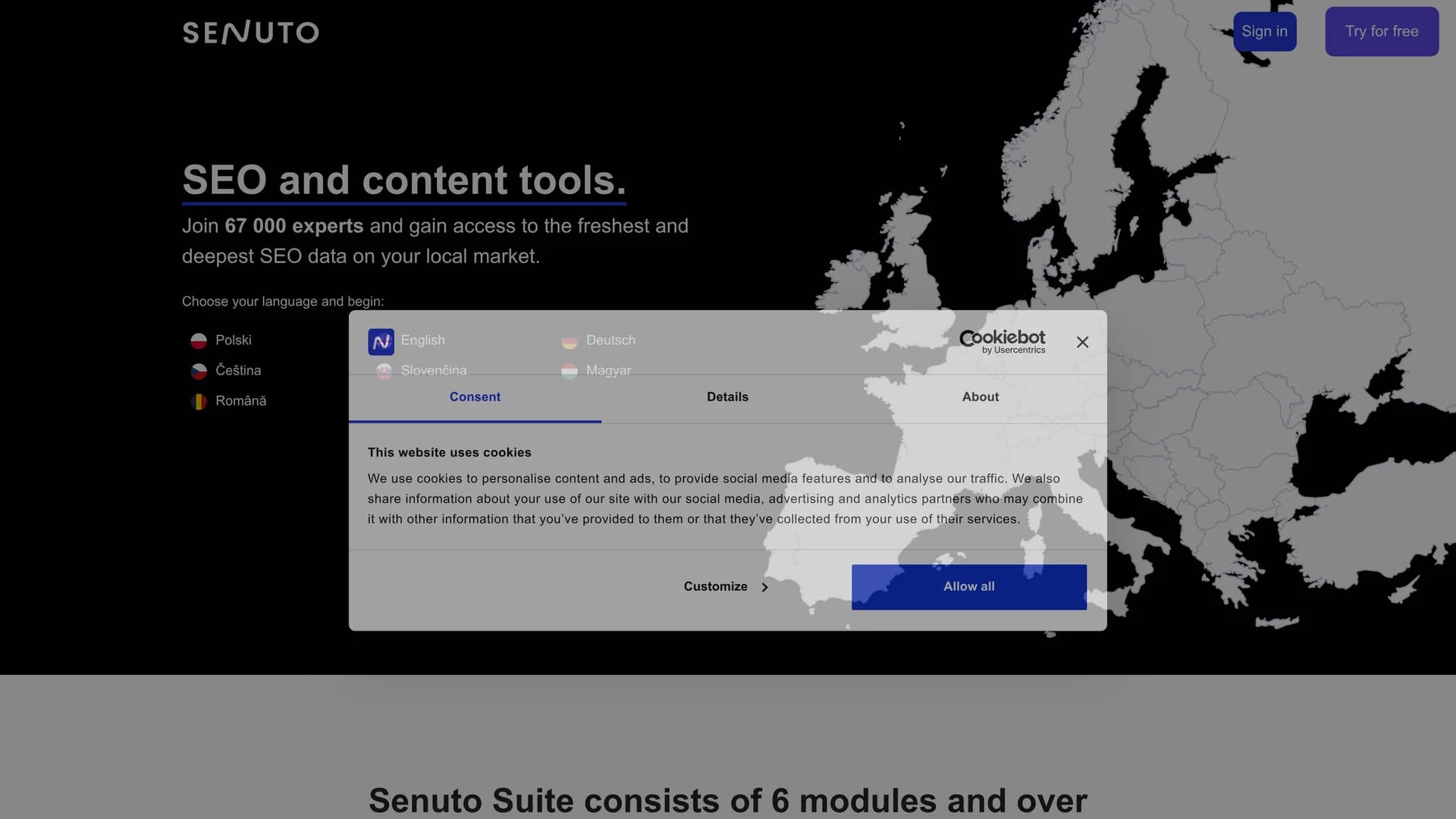 senuto homepage