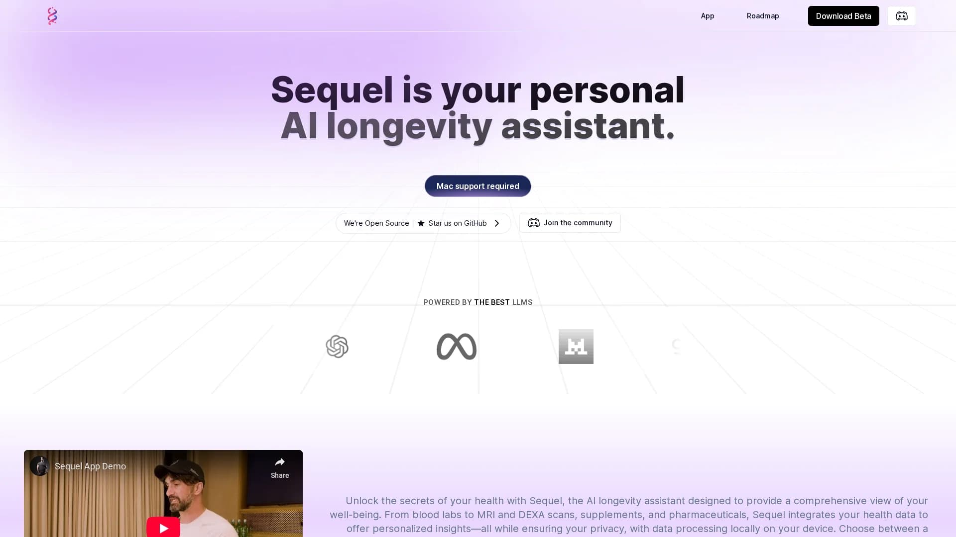 sequel-ai homepage