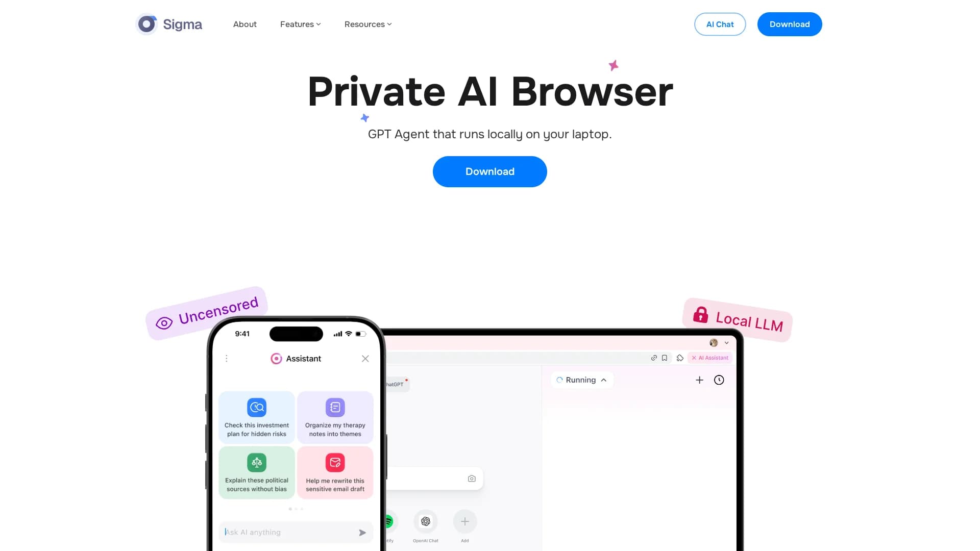 sigma-browser homepage