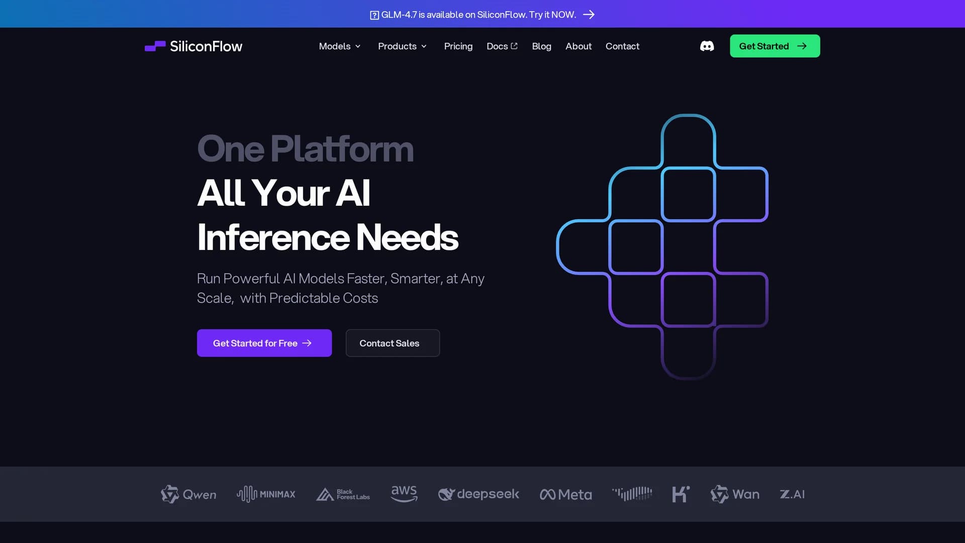 siliconflow homepage
