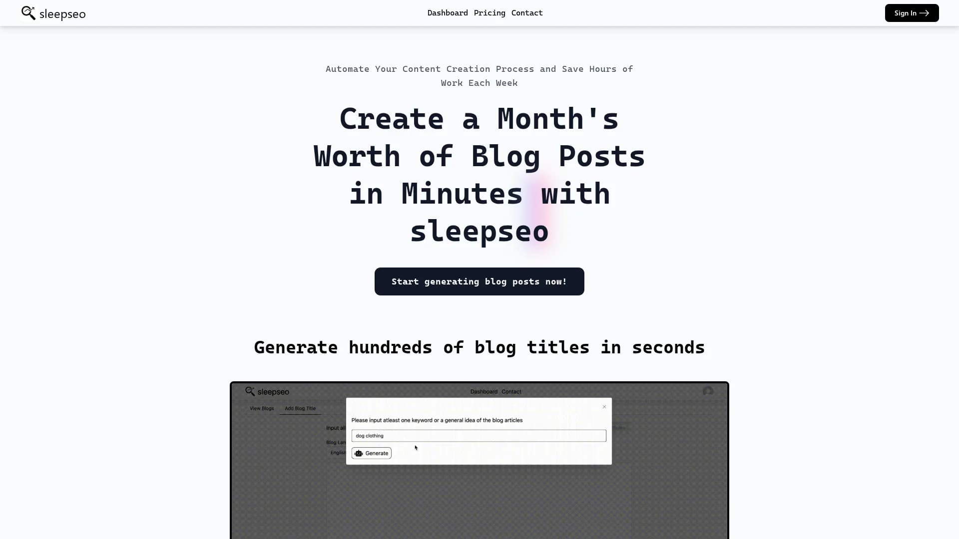 sleepseo homepage