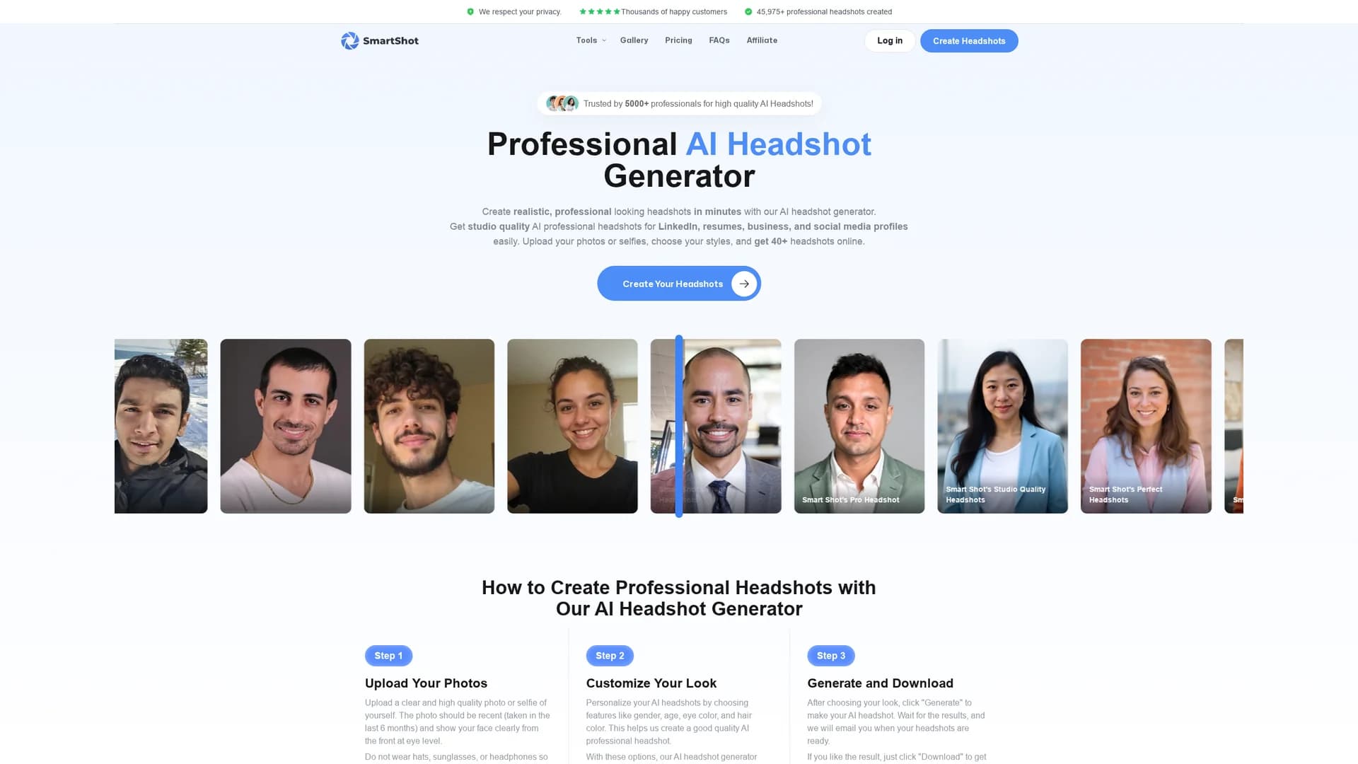 smartshot homepage