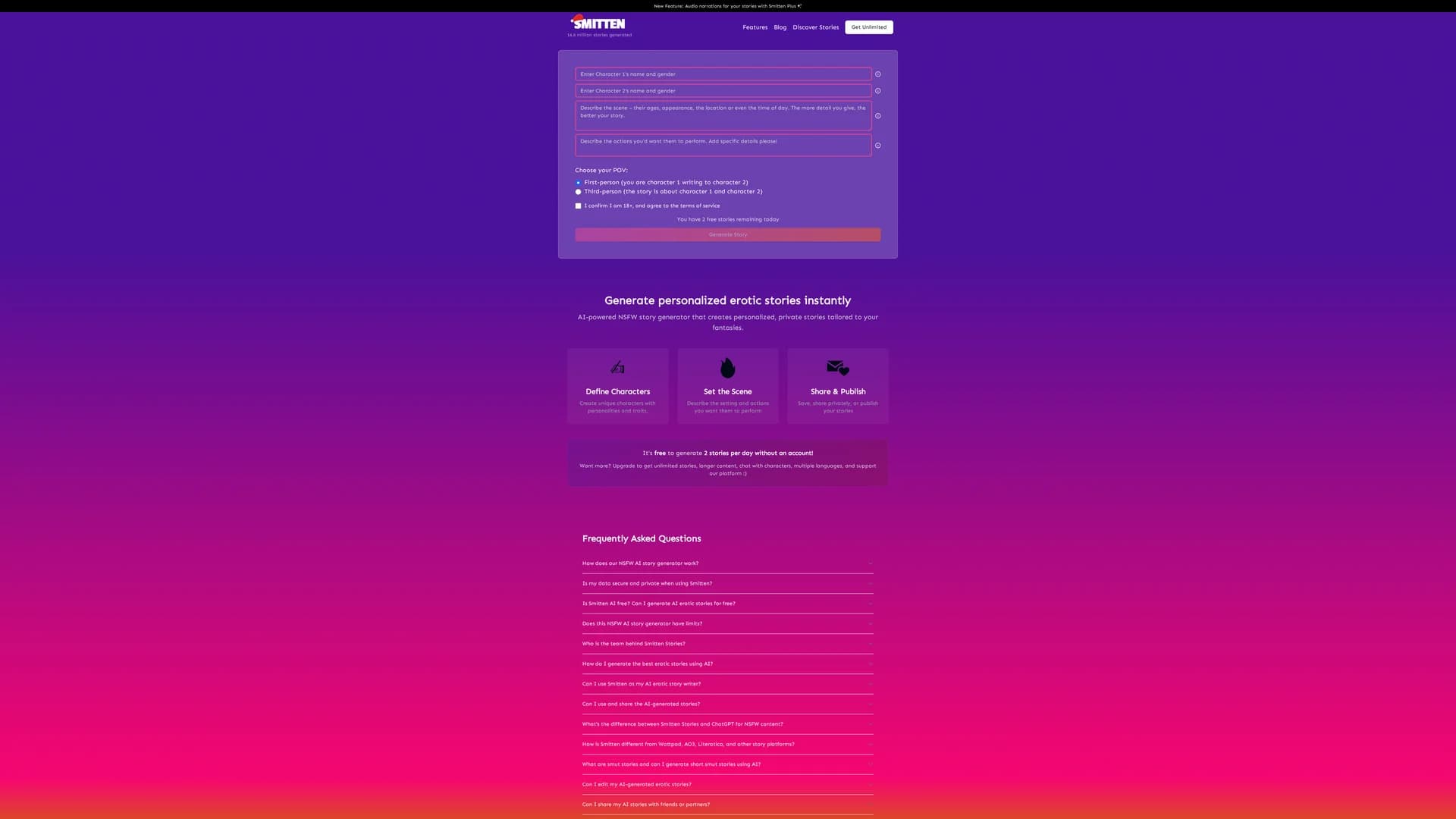 smitten-stories homepage