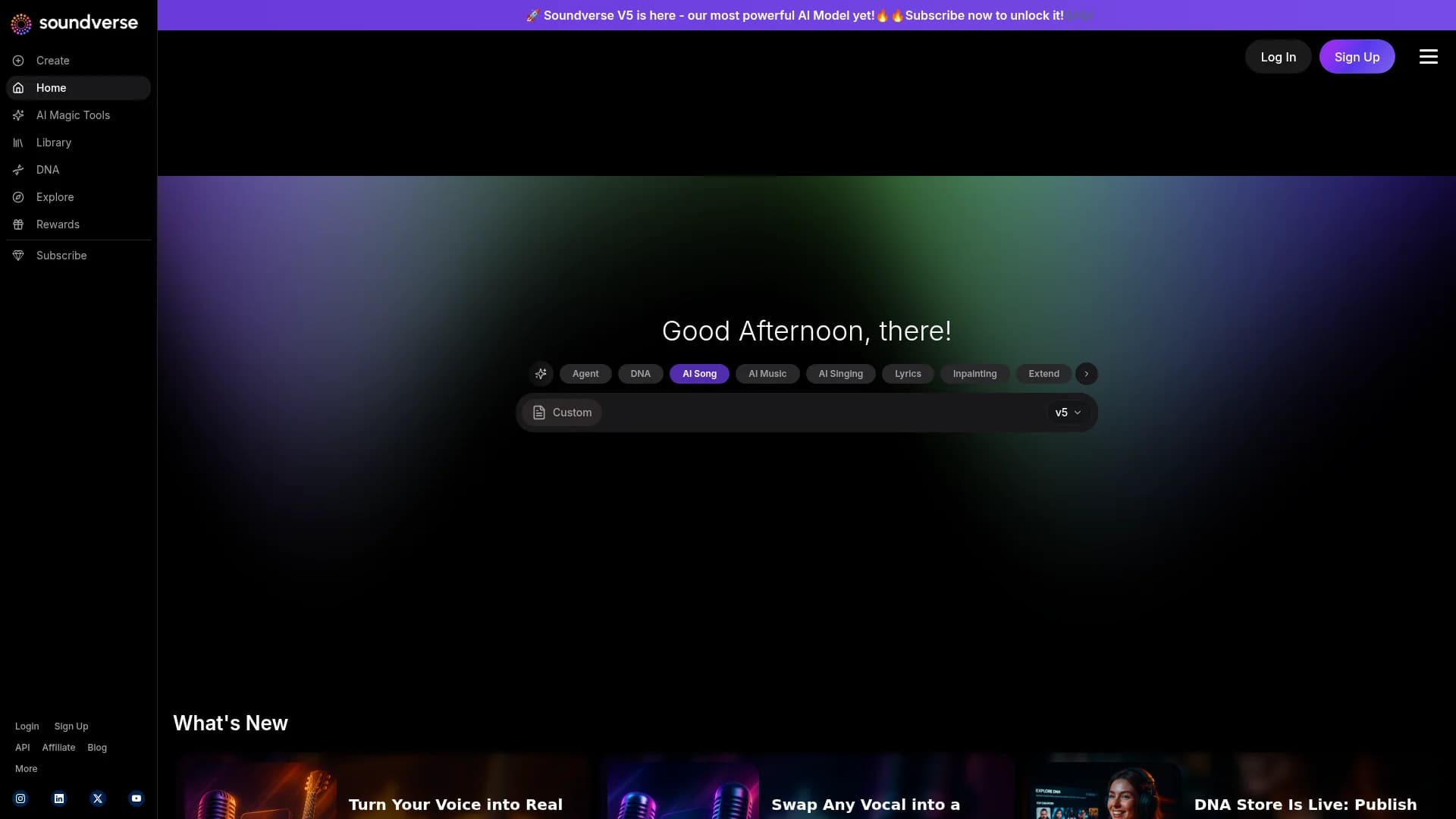 soundverse-ai homepage