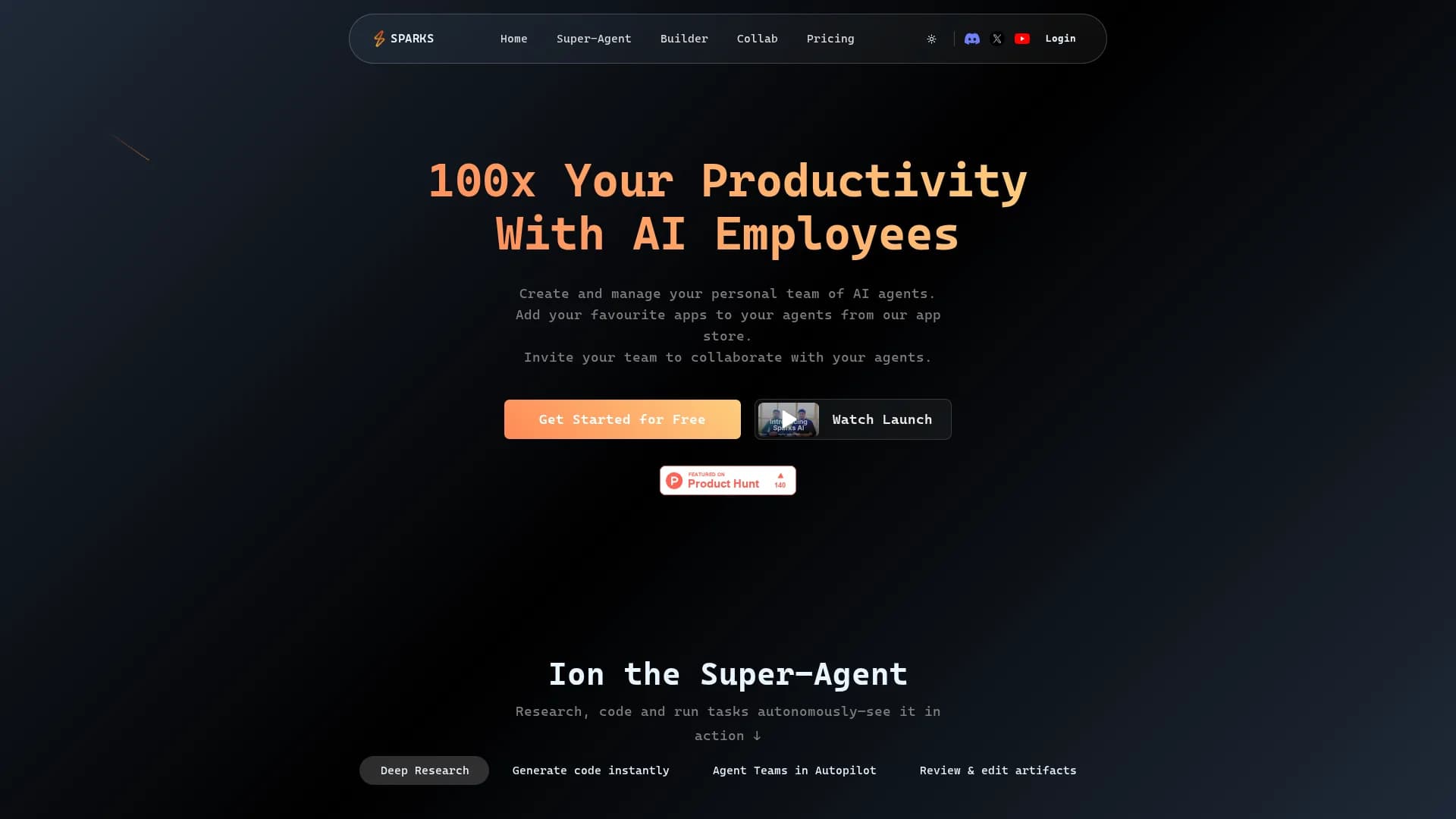 sparks-ai homepage