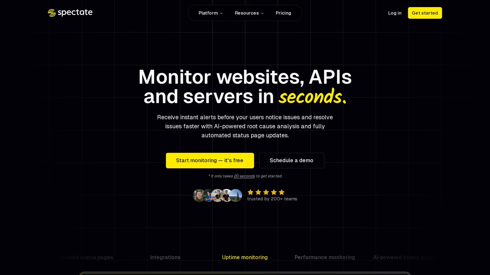spectate homepage