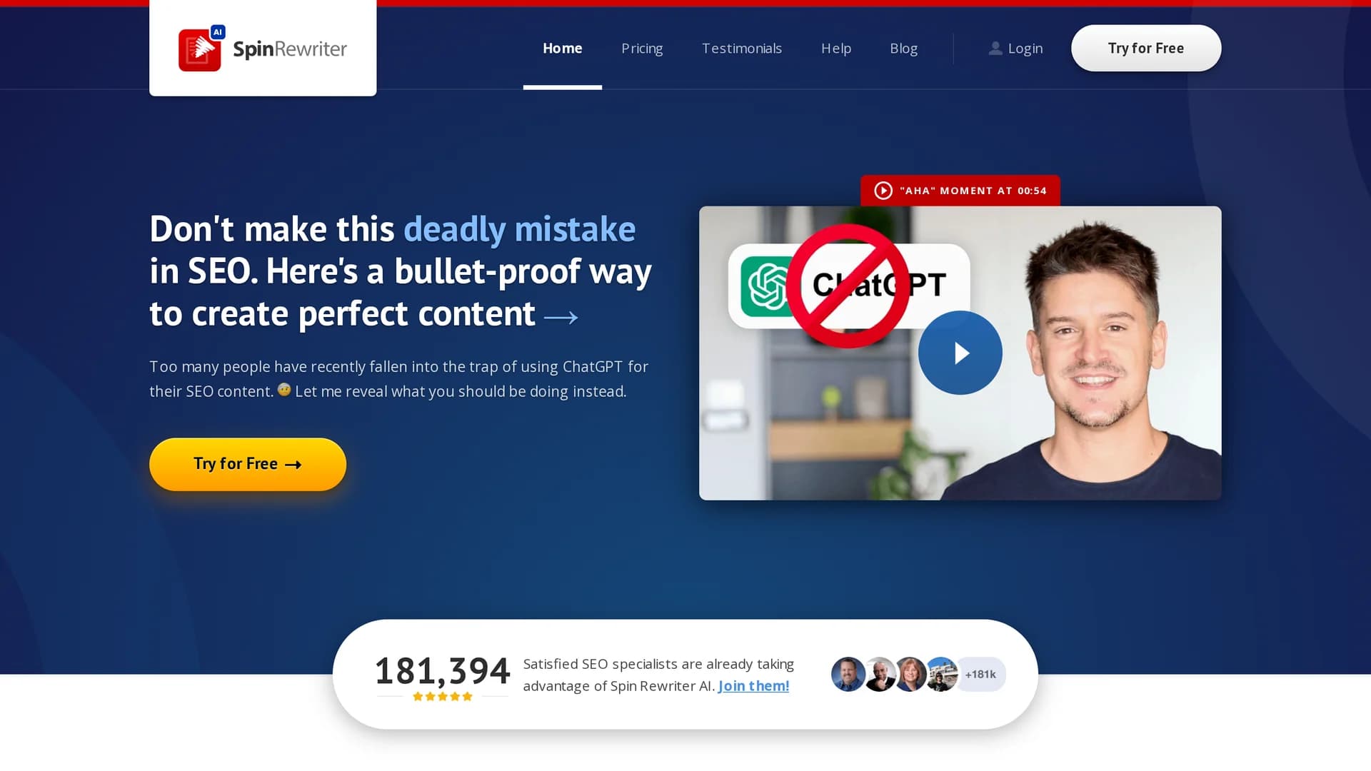 spinrewriter homepage